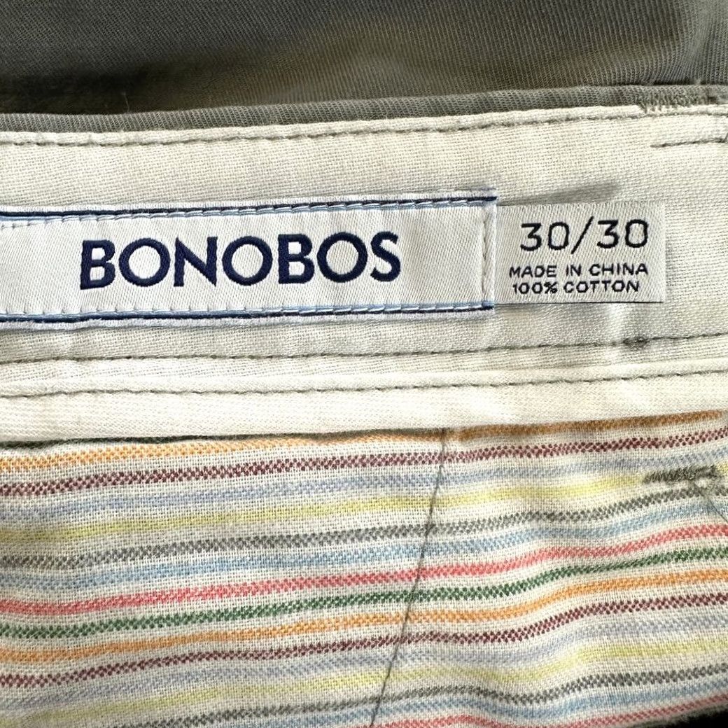 Bonobos Bonobos Khaki Pants Mens 30X30 Gray Slim Straight Flat Front Casual Pockets Adjustable Waist Front Zip Button Size US 30 / EU 46 - 3 Thumbnail