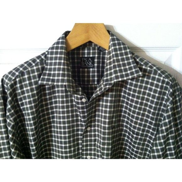 Jos. A. Bank JOS.A.BANK MENS GREEN 100%COTTON PLAID CASUAL SHIRT SIZE: L Size US L / EU 52-54 / 3 - 2 Thumbnail