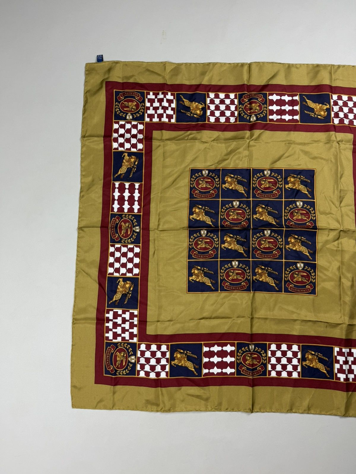 Burberry Burberry’s VTG Silk Multilogo Overprinted Handkerchief Scarf Size ONE SIZE - 2 Thumbnail