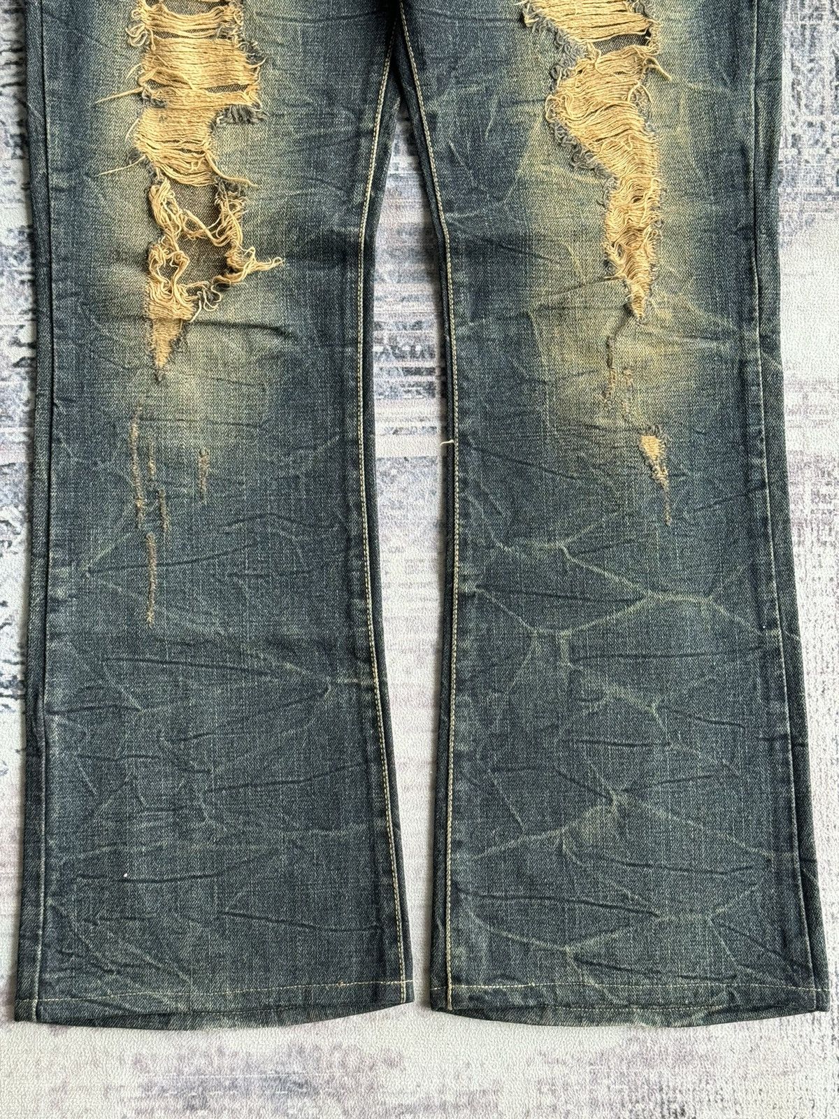 Japanese Brand Y2K Vintage Day/Moon Punk Poem Flared Denim / ifsixwasnine Size US 32 / EU 48 - 4 Thumbnail