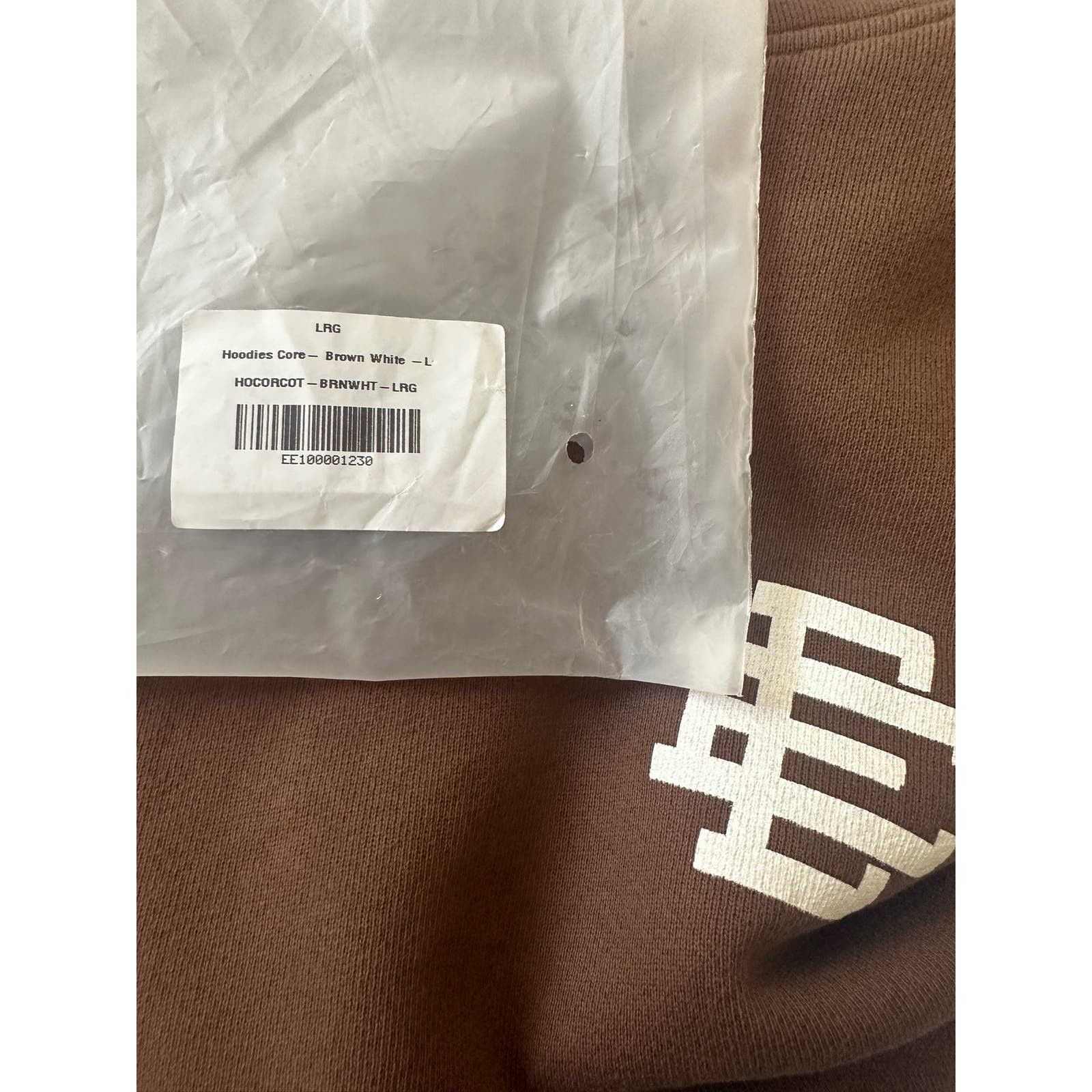 Eric Emanuel EE Basic Hoodie Brown/White size Large Mens