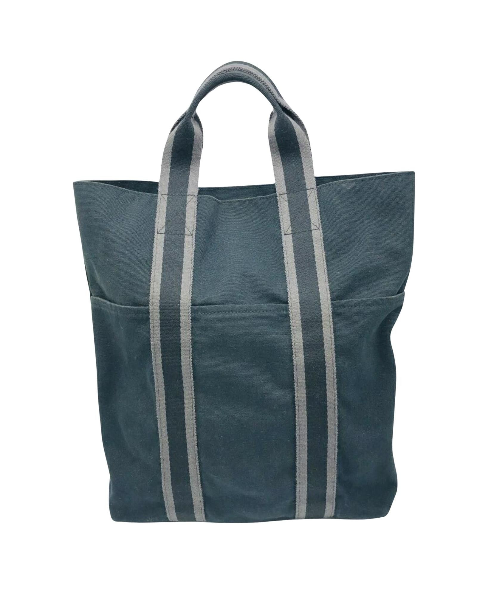 image of Hermes Blue Canvas Tote Bag, Women's