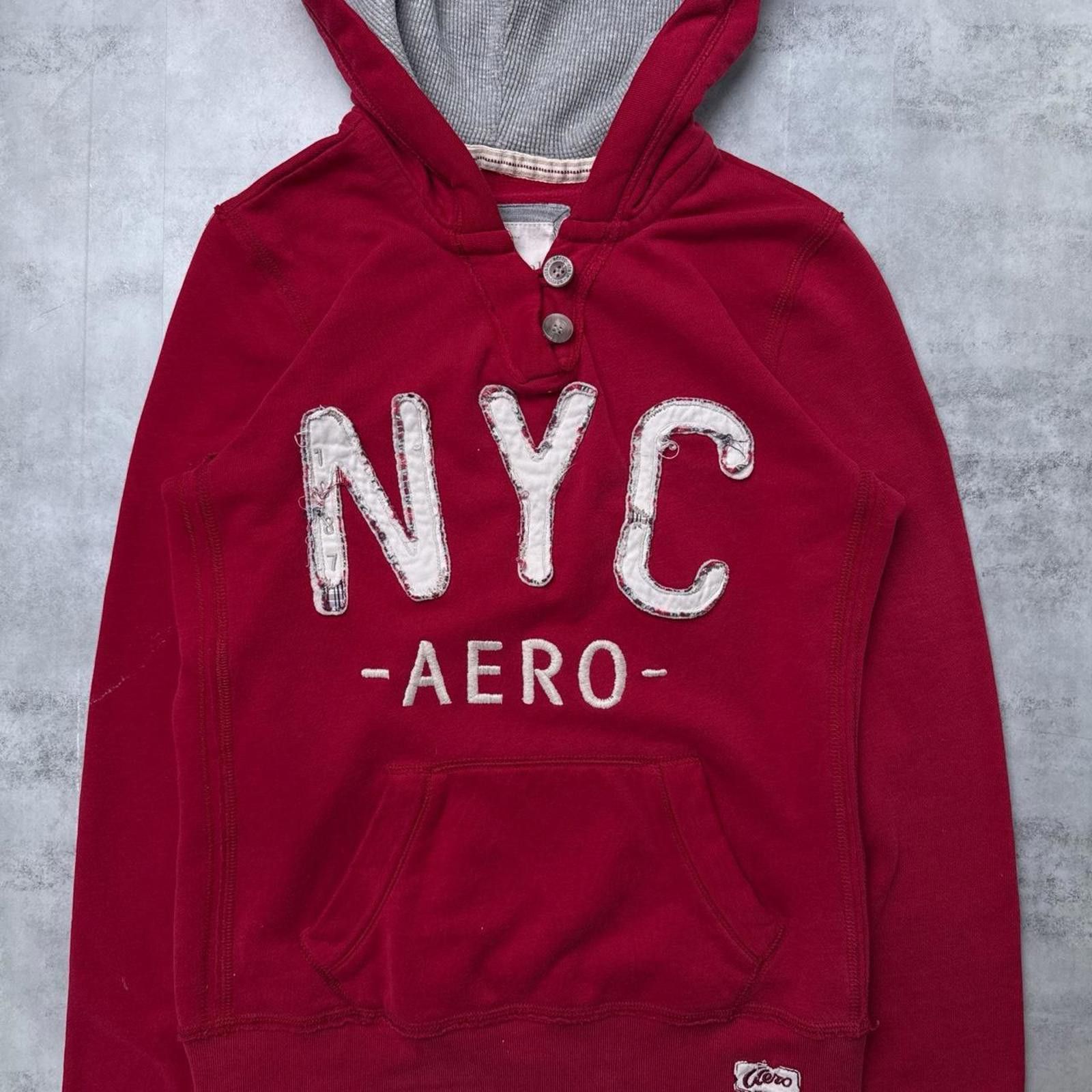 Aeropostale Y2K Aeropostale 00s Red Button Hoodie Jacket Size S / US 4 / IT 40 - 5 Thumbnail