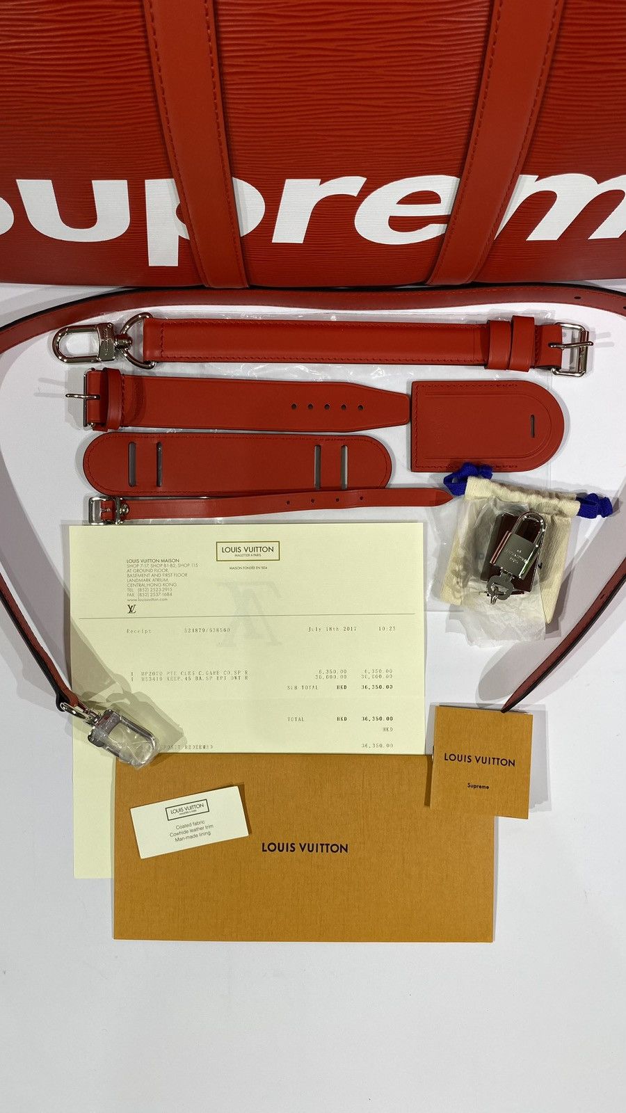 Louis Vuitton × Supreme Louis Vuitton X Supreme 45 Epi duffel Keepall Bandouliere Size ONE SIZE - 12 Thumbnail