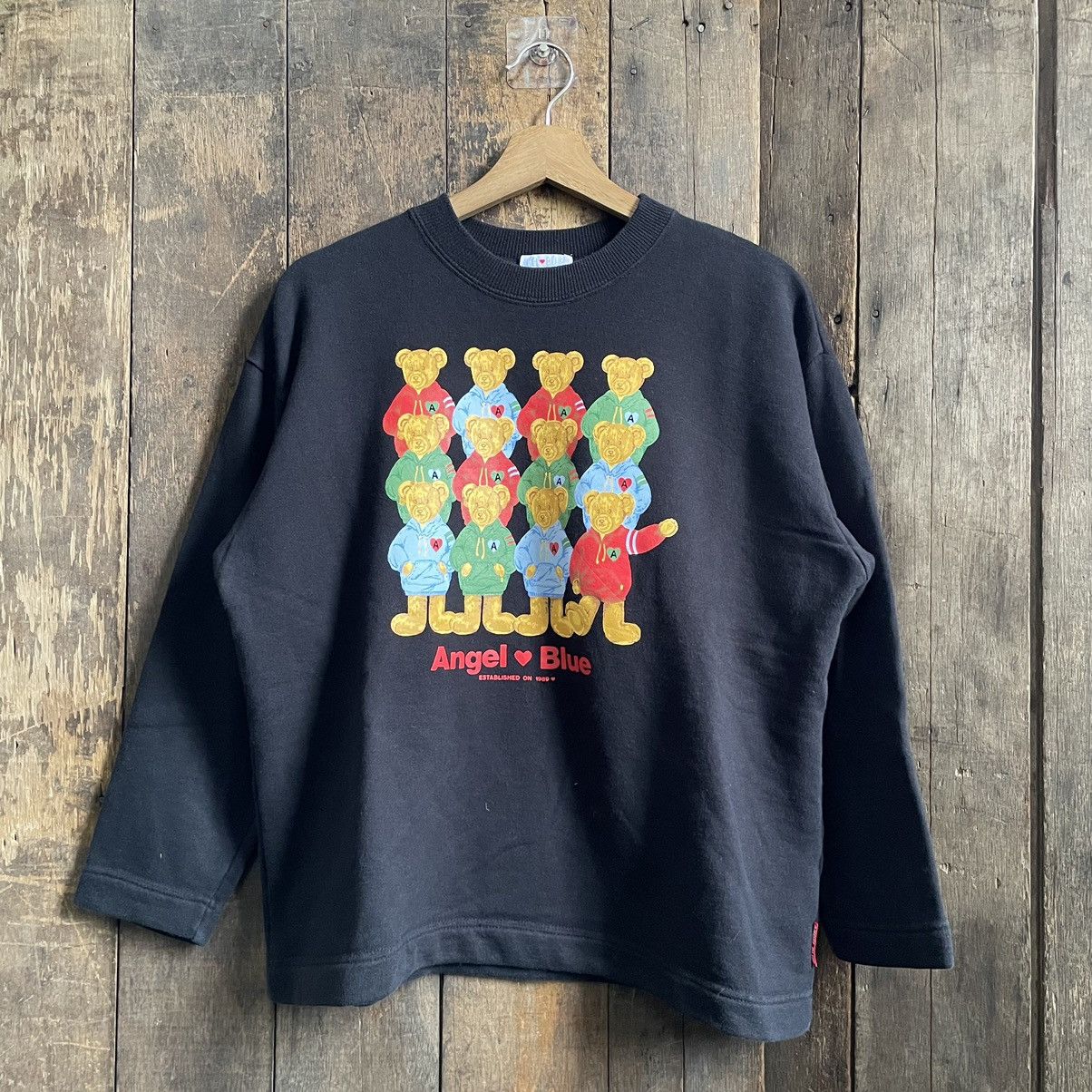 image of Vintage Angel Blue Sweatshirt in Black, Men's (Size Medium)