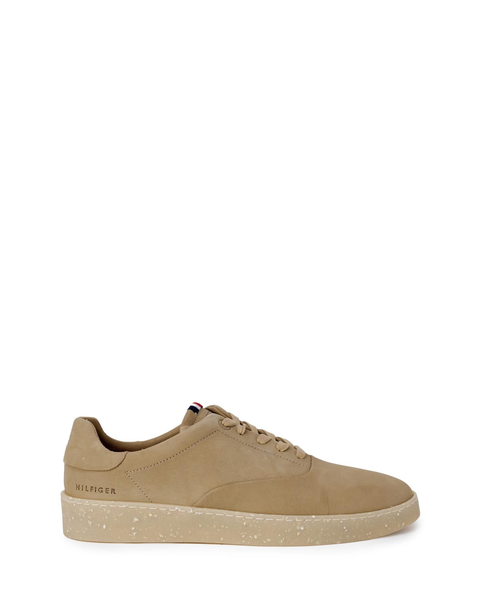 image of Tommy Hilfiger Leather Sneakers With Laces in Beige, Men's (Size 10)