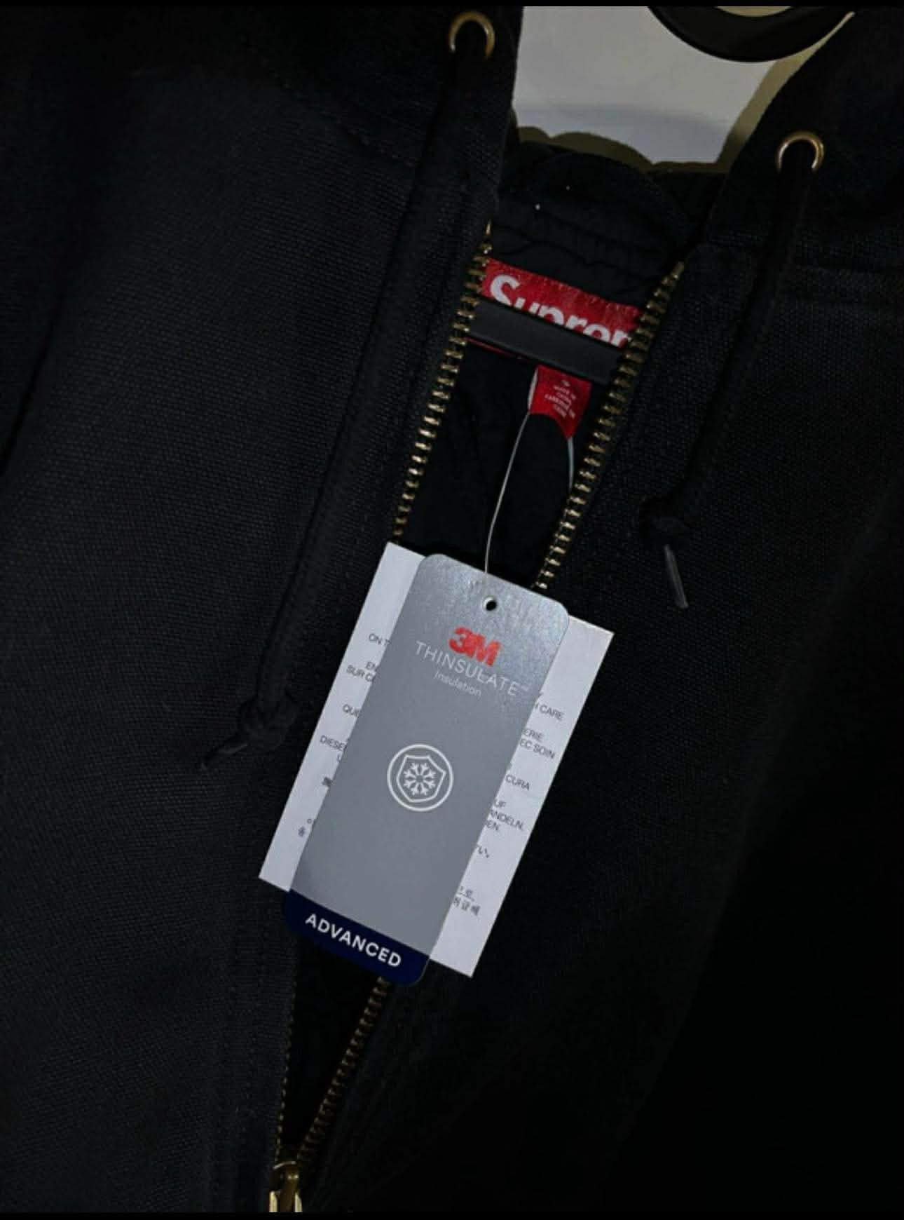 Supreme Supreme AOI Embroidered Hooded Work Jacket (Black) Size US S / EU 44-46 / 1 - 7 Thumbnail