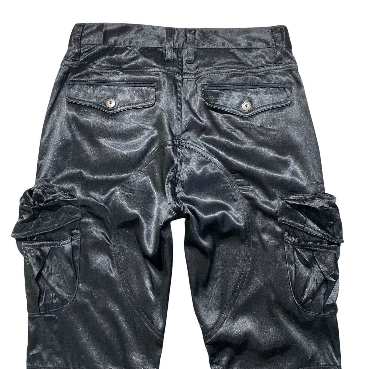 CIVARIZE Civarize Black Metallic Cargo Pants Flare Size US 31 - 12 Thumbnail
