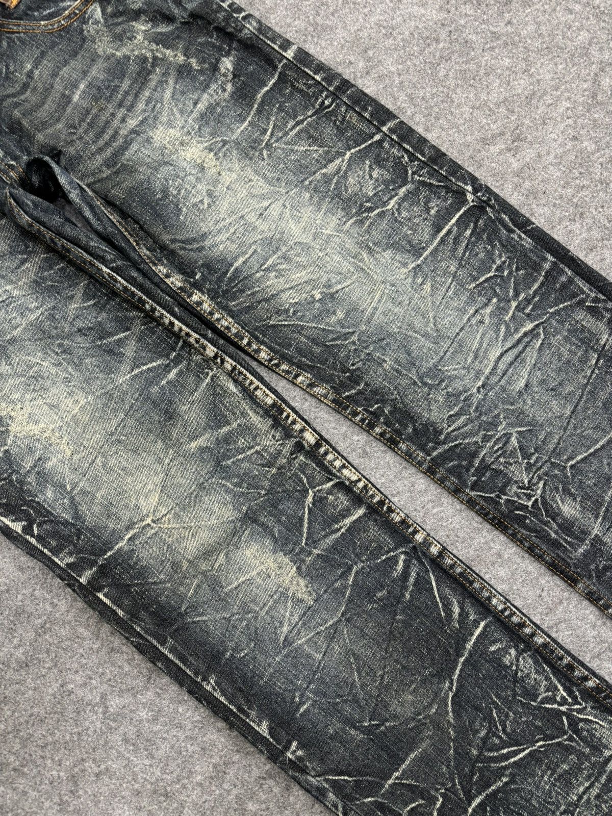 Japanese Brand 💥Double Waist💥Crazy Fades Nylaus Doube Waist Denim F528 Size US 32 / EU 48 - 11 Thumbnail