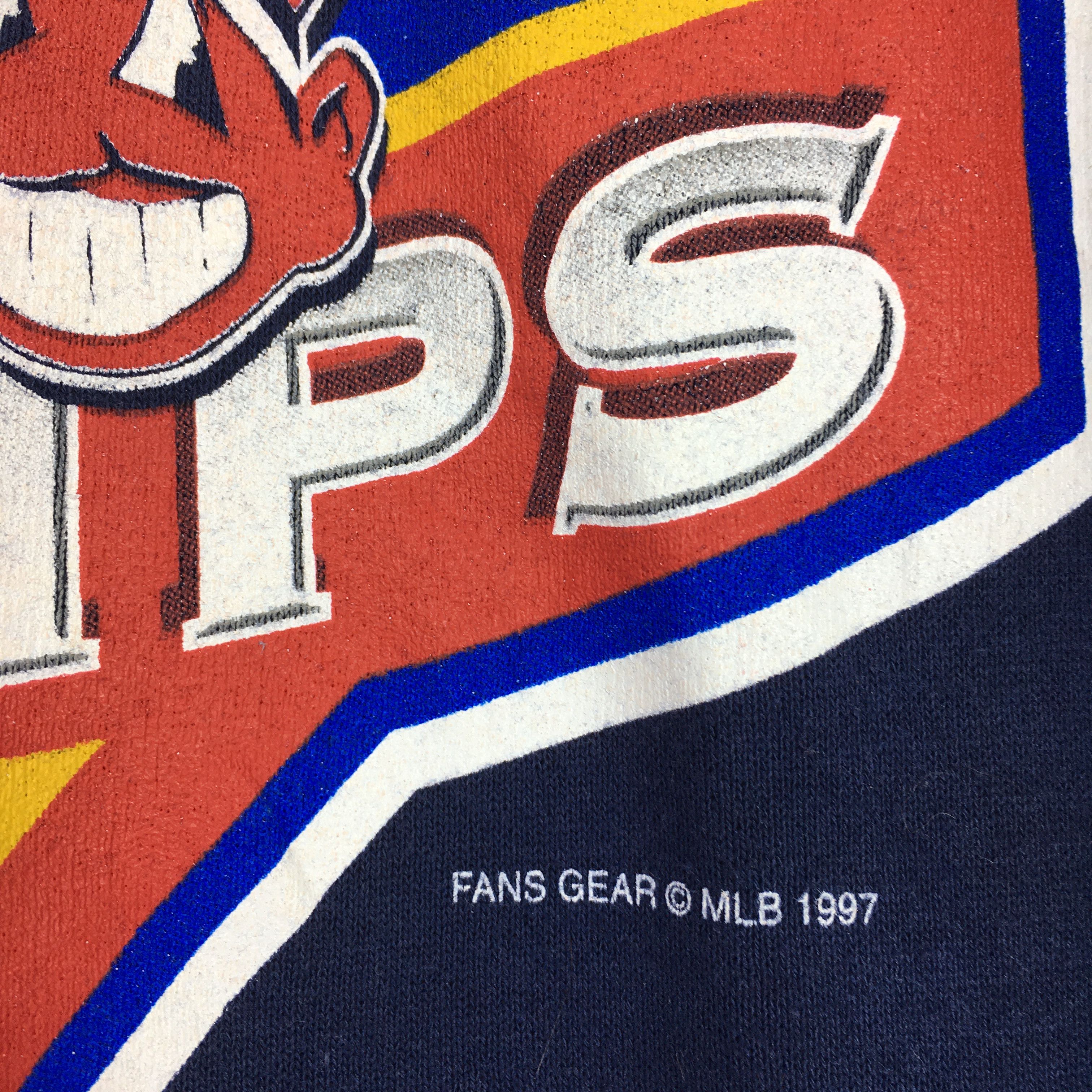MLB × Vintage Vintage 90s Cleveland Indians MLB Sweatshirt Large Size US L / EU 52-54 / 3 - 3 Thumbnail