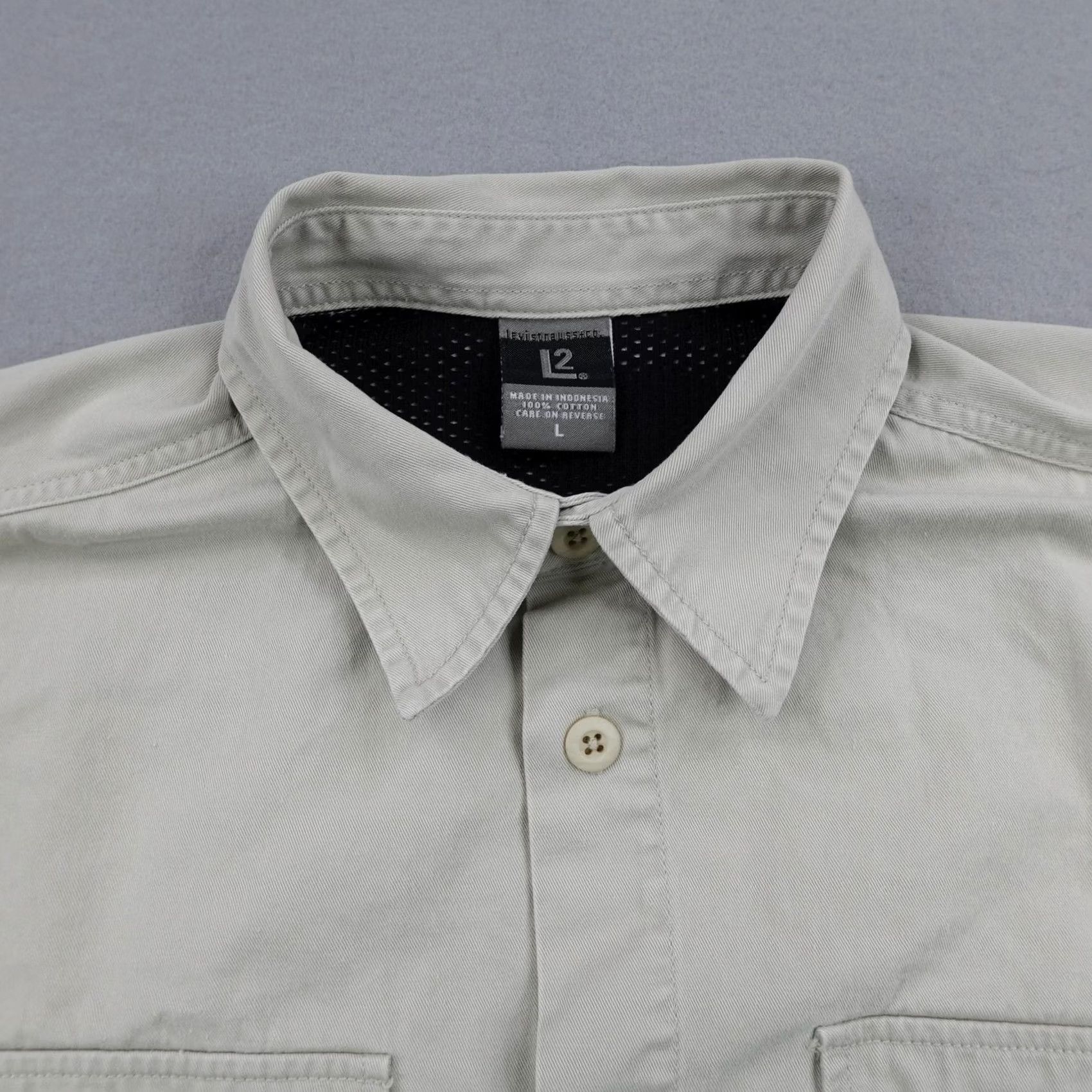 Levi's VINTAGE Levi's Shirt Mens Large Beige Khaki L2 Field Utility Safari Button Up Size US L / EU 52-54 / 3 - 2 Thumbnail