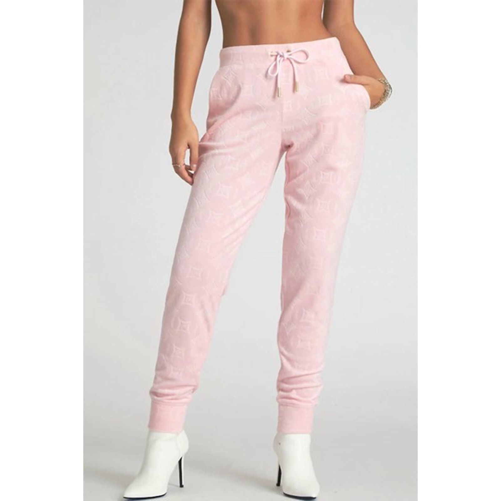 Juicy Couture Juicy Couture Kappa Embossed Velour Jogger Pants Whisper Size 26" / US 2 / IT 38 - 1 Thumbnail