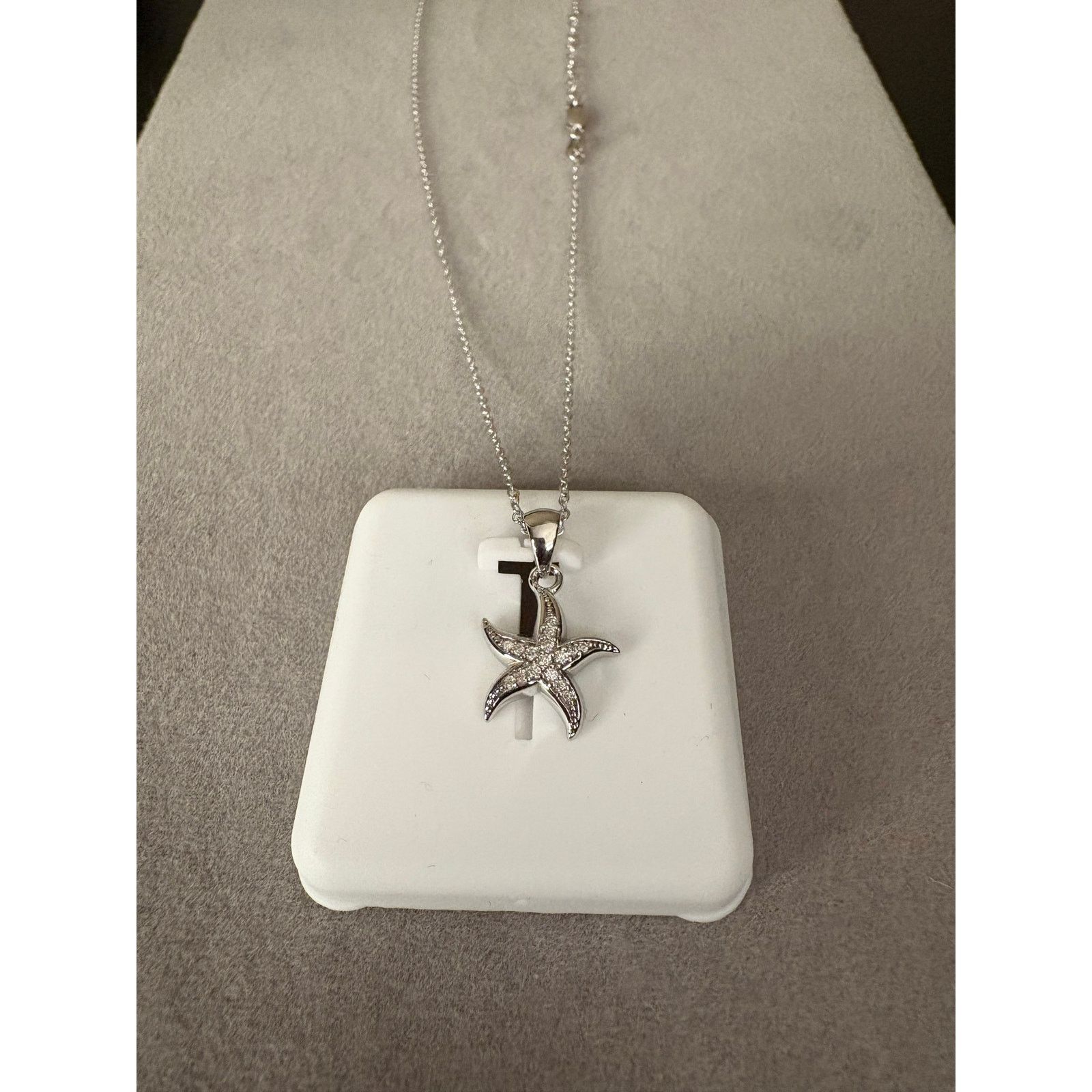 Jewelry Starfish necklace women’s in 925 Silver, 1ct of moissanite! Size ONE SIZE - 2 Thumbnail