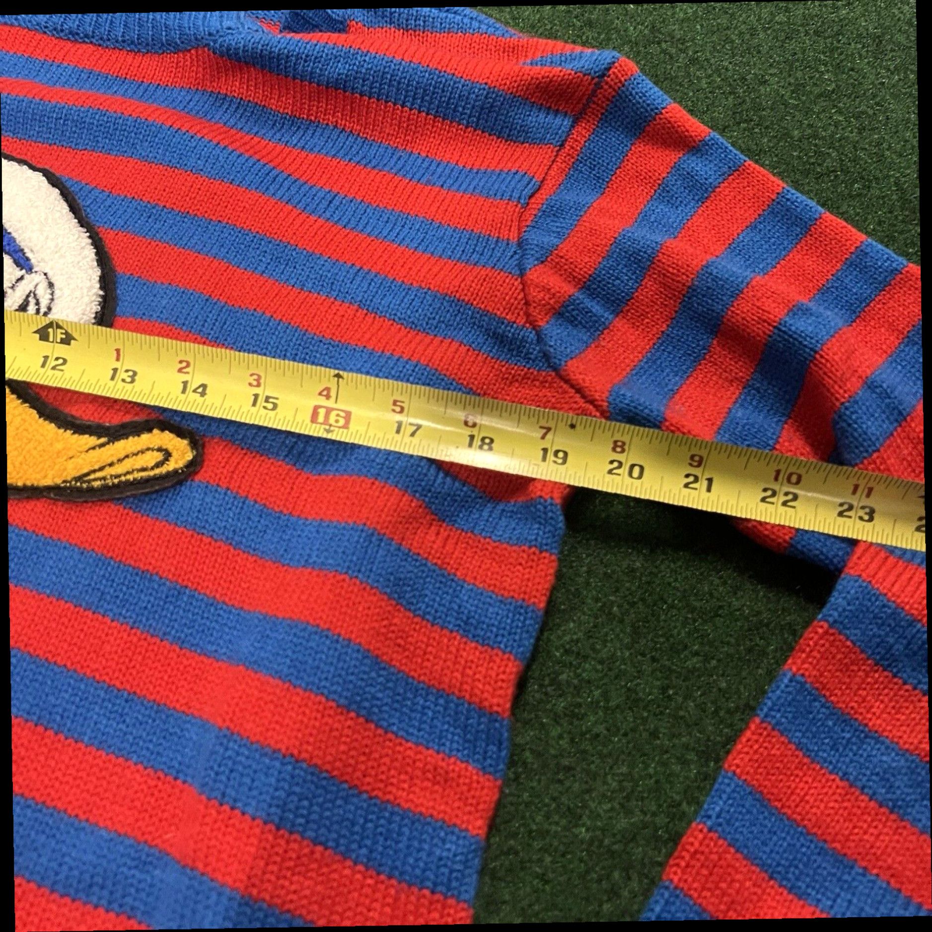 Disney Disney X Forever 21 Donald Duck Red Blue Striped Knit Sweater Men's Sz L Size US L / EU 52-54 / 3 - 7 Thumbnail
