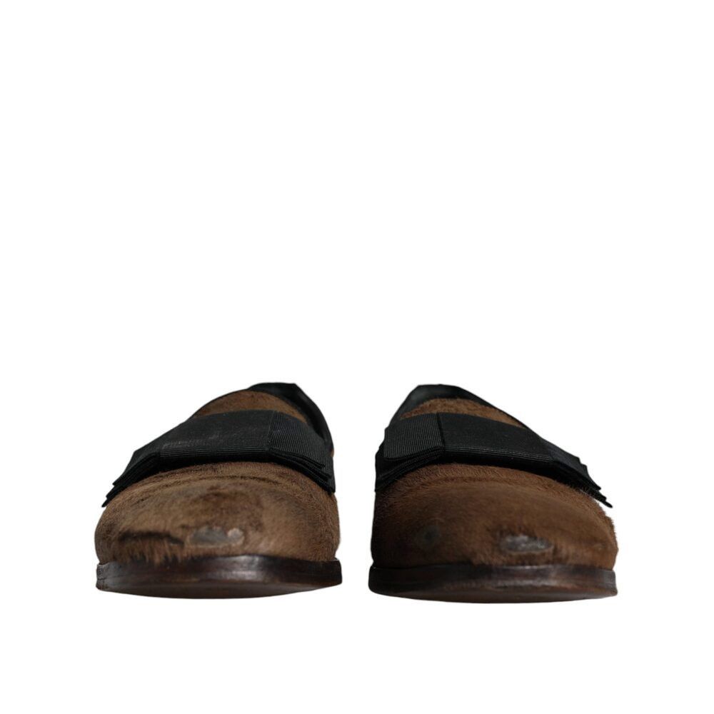 Dolce & Gabbana Dolce & Gabbana Brown Calf Hair Leather Loafers Formal Dress Size US 9 / EU 42 - 2 Thumbnail