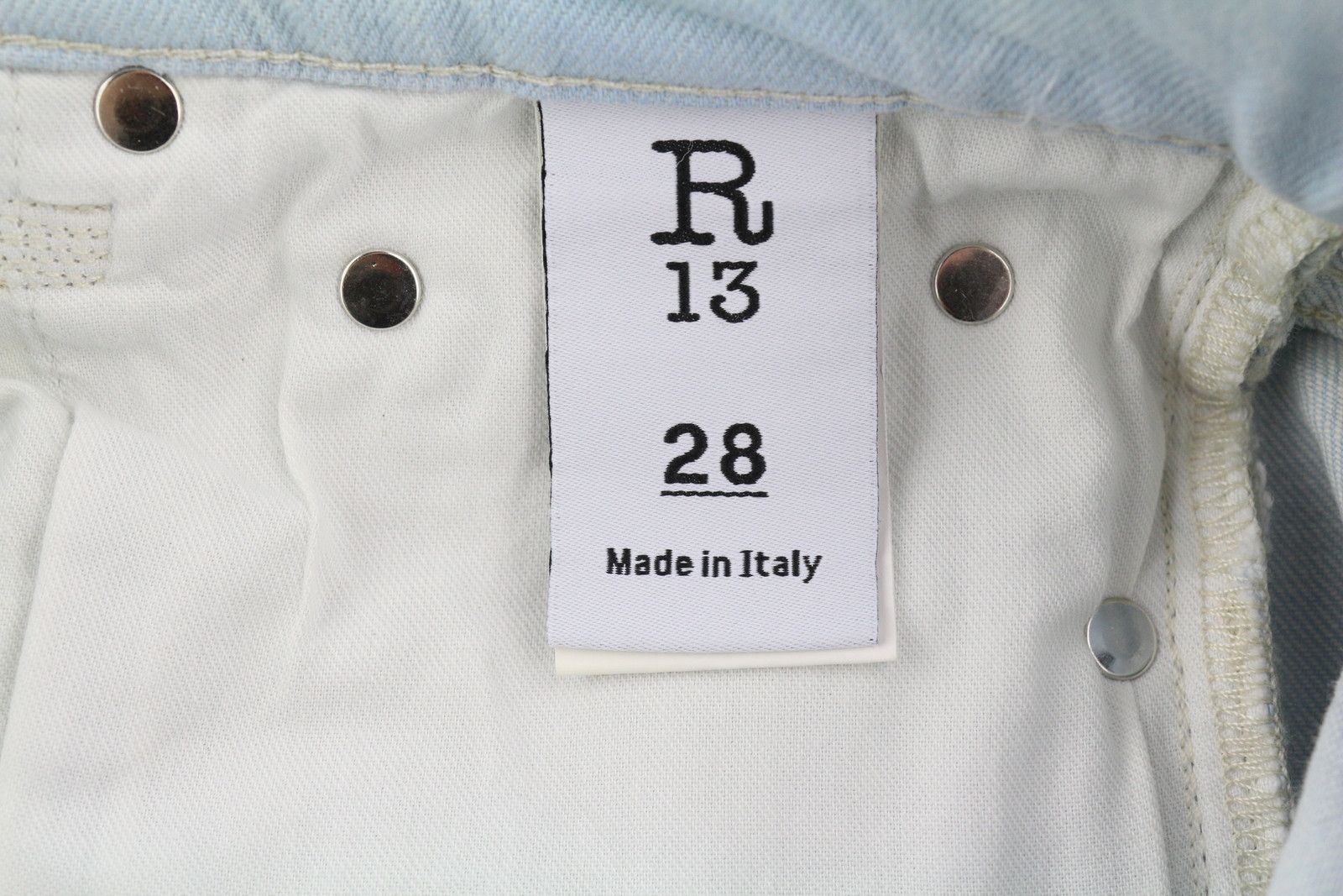 R13 ROMEO 28 Washed Blue Stretch Cropped Zip Fly Jeans 84458 Size 28" / US 6 / IT 42 - 8 Thumbnail