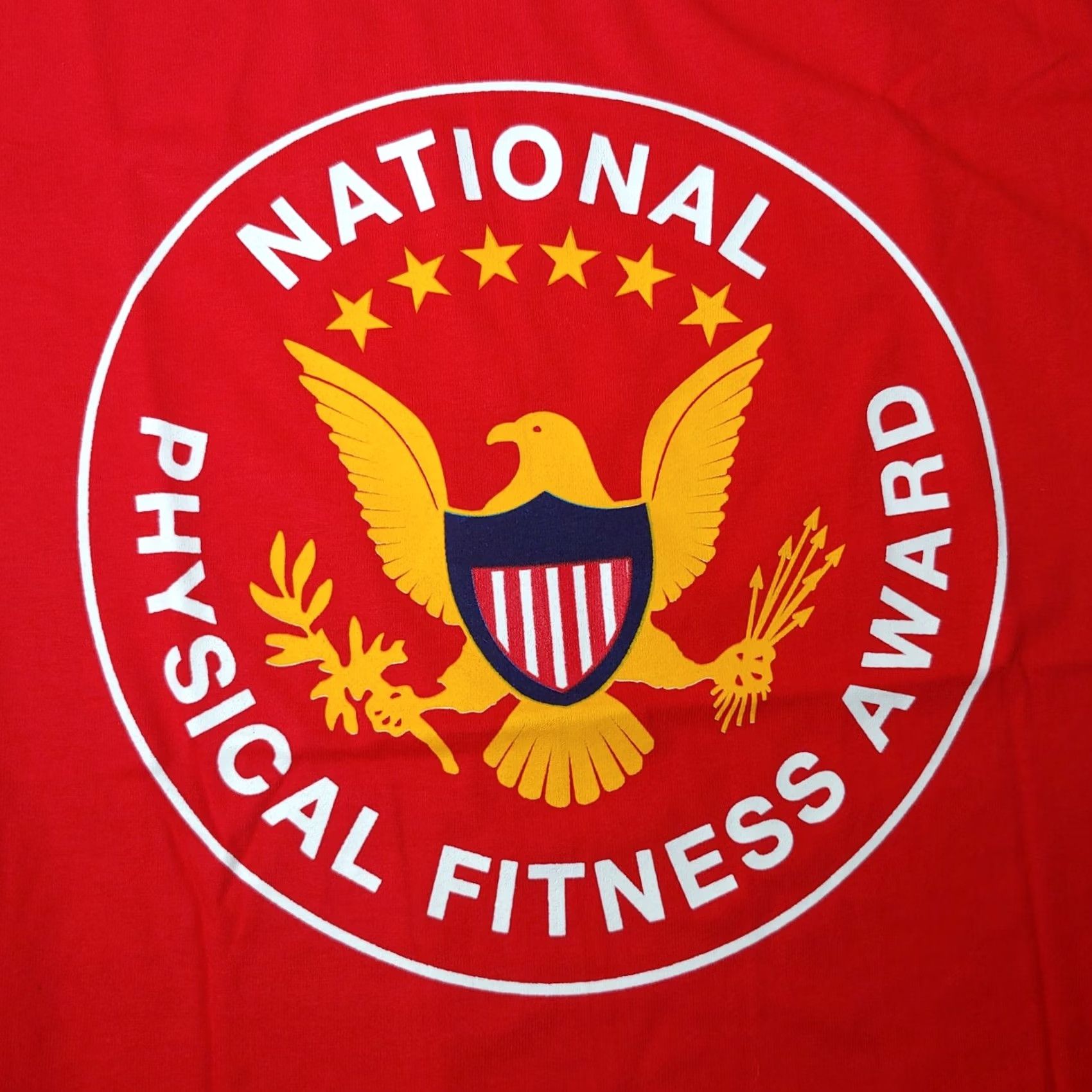 Fruit Of The Loom VINTAGE National Physical Fitness Award Shirt Large Red USA 1990s Single Stitch T-Shirt Mens Cotton Size US L / EU 52-54 / 3 - 2 Thumbnail