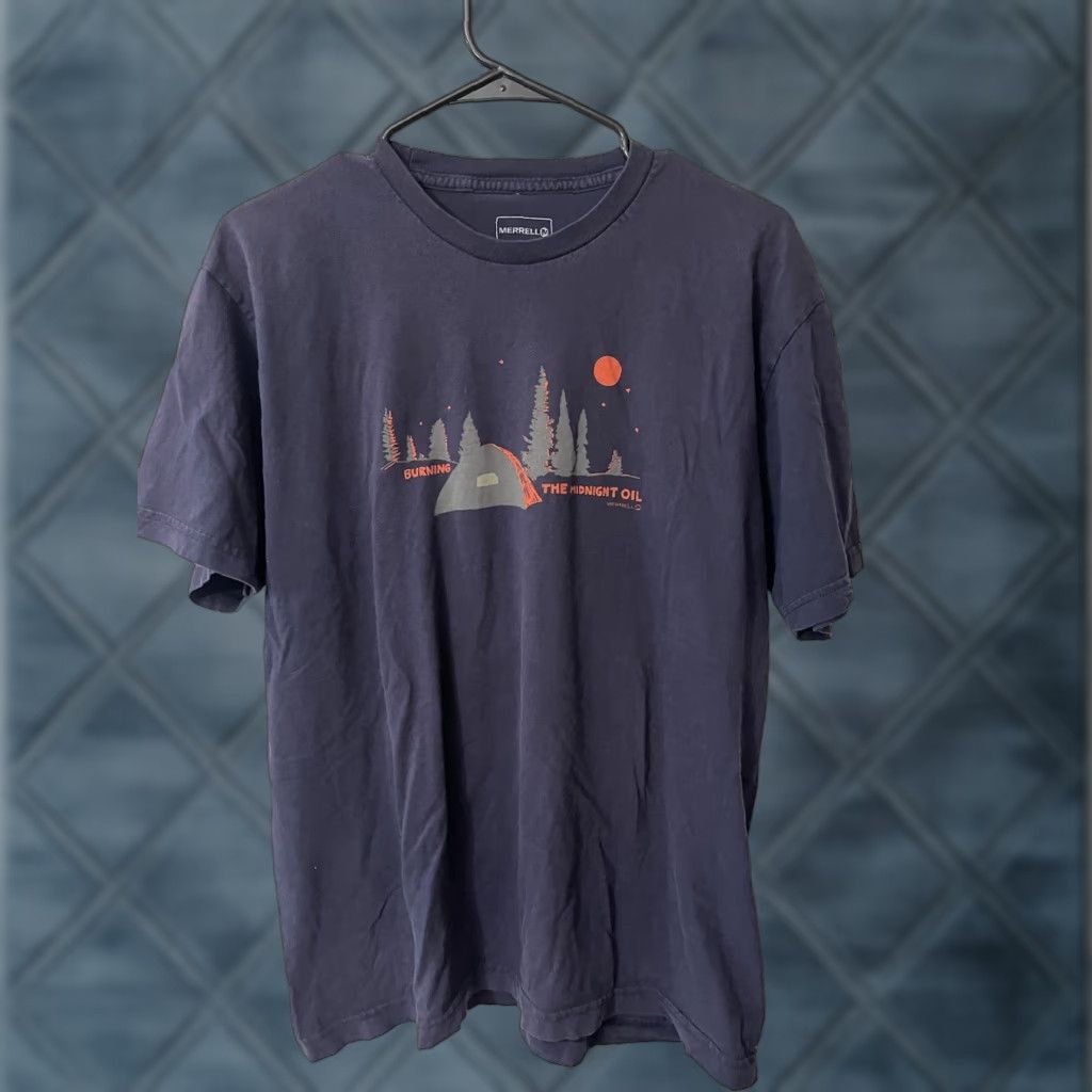 Merrell Merrell Navy Blue Tent Graphic Crewneck Tee Size L - Women T-Shirt Size L / US 10 / IT 46 - 1 Thumbnail