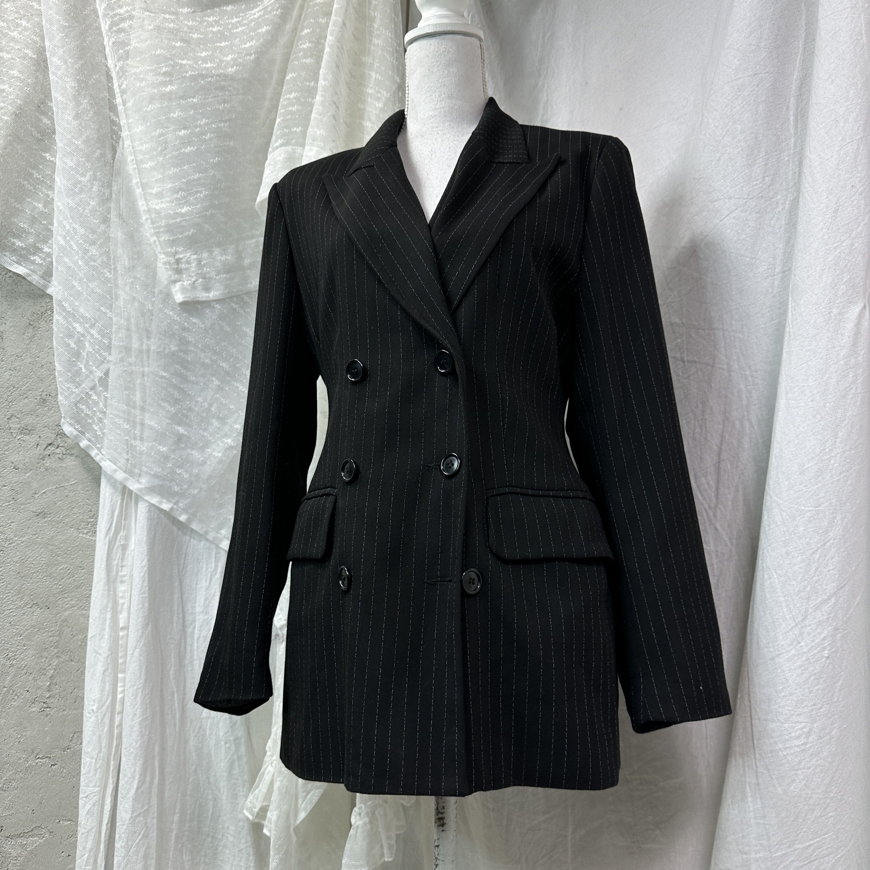 Vintage Vintage Classy Pinstripe Two-Row Blazer Y2K Size L / US 10 / IT 46 - 7 Thumbnail