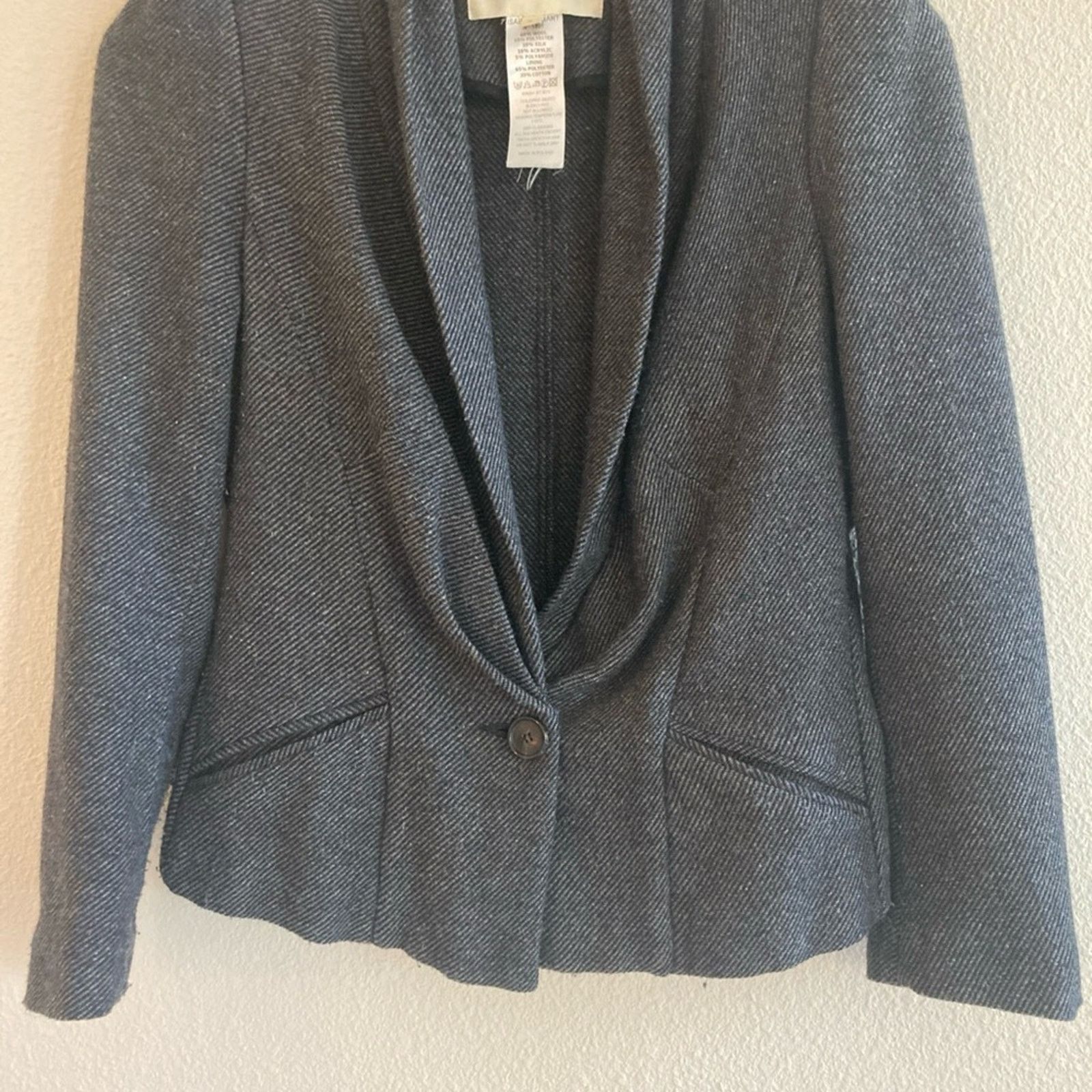 Isabel Marant Isabel Marant, gray herringbone wool blend button front jkt Size S / US 4 / IT 40 - 5 Thumbnail