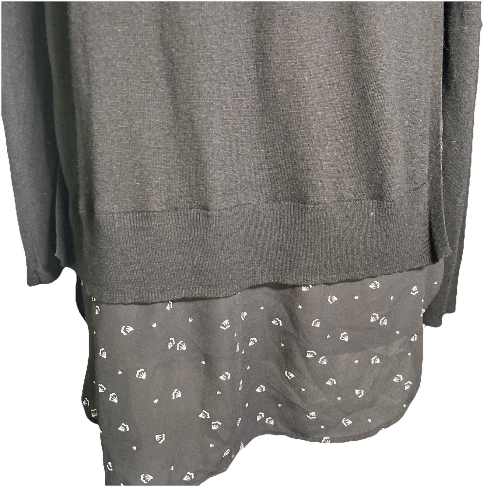 Loft LOFT Women’s Black Sweater SM with Tunic Top Under EUC Size S / US 4 / IT 40 - 2 Thumbnail