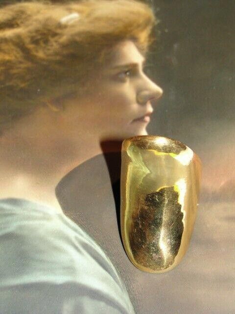 Designer Modernist 14 kt Gold Plated Brass 3D Knuckle Ring Size ONE SIZE - 1 Thumbnail