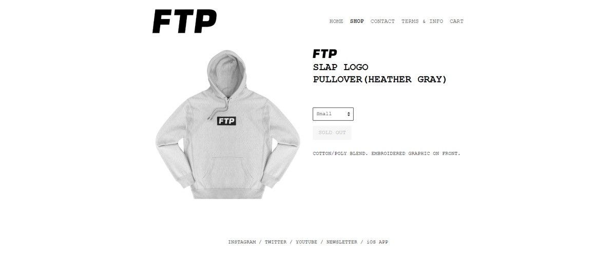 Fuck The Population FTP Slap Logo Hoodie (Embroidered, Grey) Size US M / EU 48-50 / 2 - 3 Thumbnail