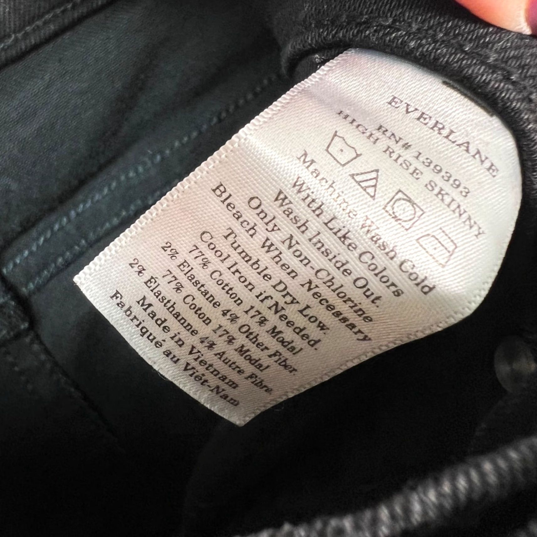 Everlane Everlane Jeans Women's 8 High Rise Skinny Black Cotton Blend Denim Cropped Stretch 5-Pocket Inseam 24" Size 30" / US 8 / IT 44 - 4 Thumbnail
