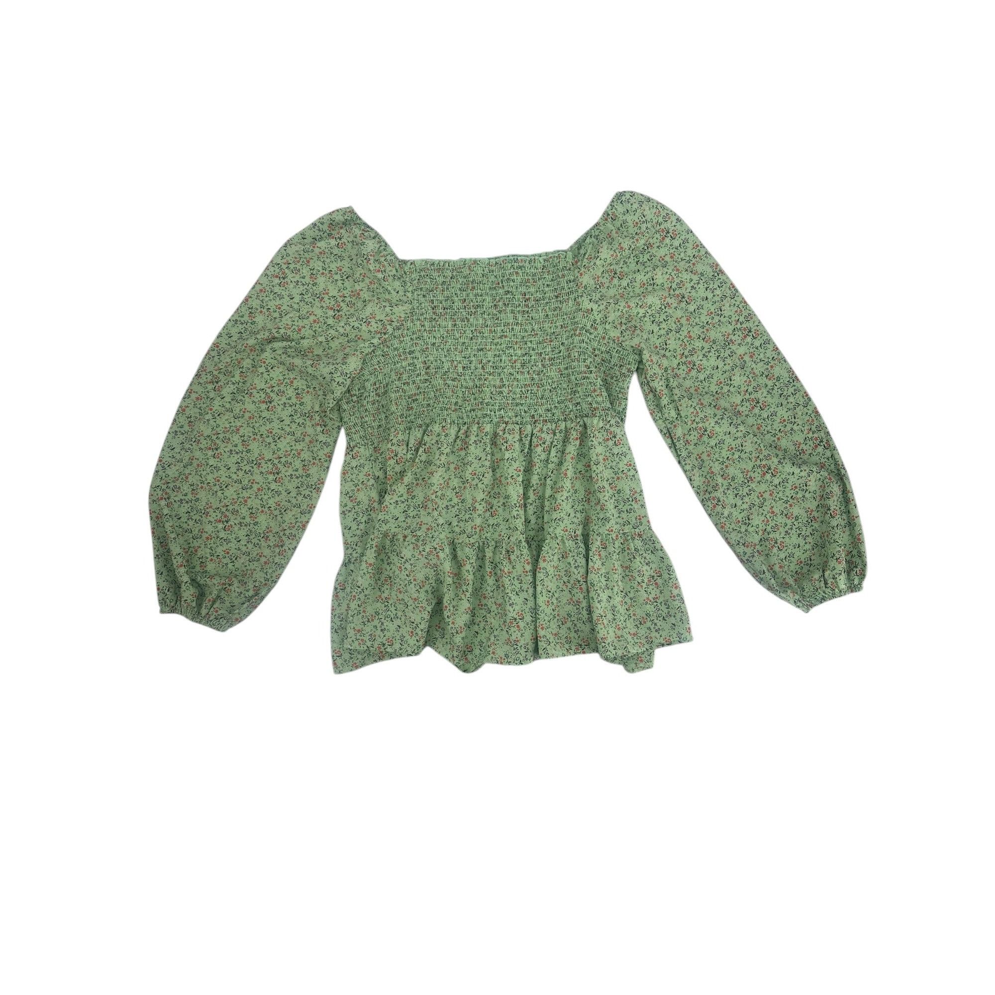 Other Chic Soul Top - Mint Green Floral Peplum - Size 3X Size 3XL / US 20-22 - 2 Thumbnail