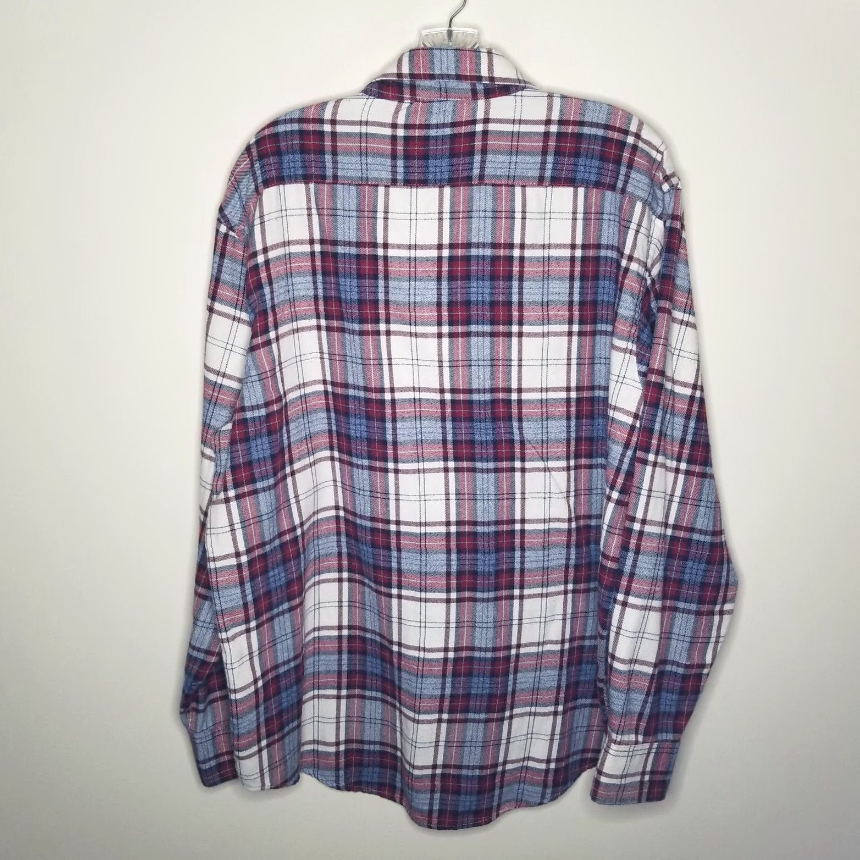 Izod VINTAGE IZOD Mens Plaid Shirt L Long Sleeve Button-Up Flannel Red Blue Size US L / EU 52-54 / 3 - 5 Thumbnail