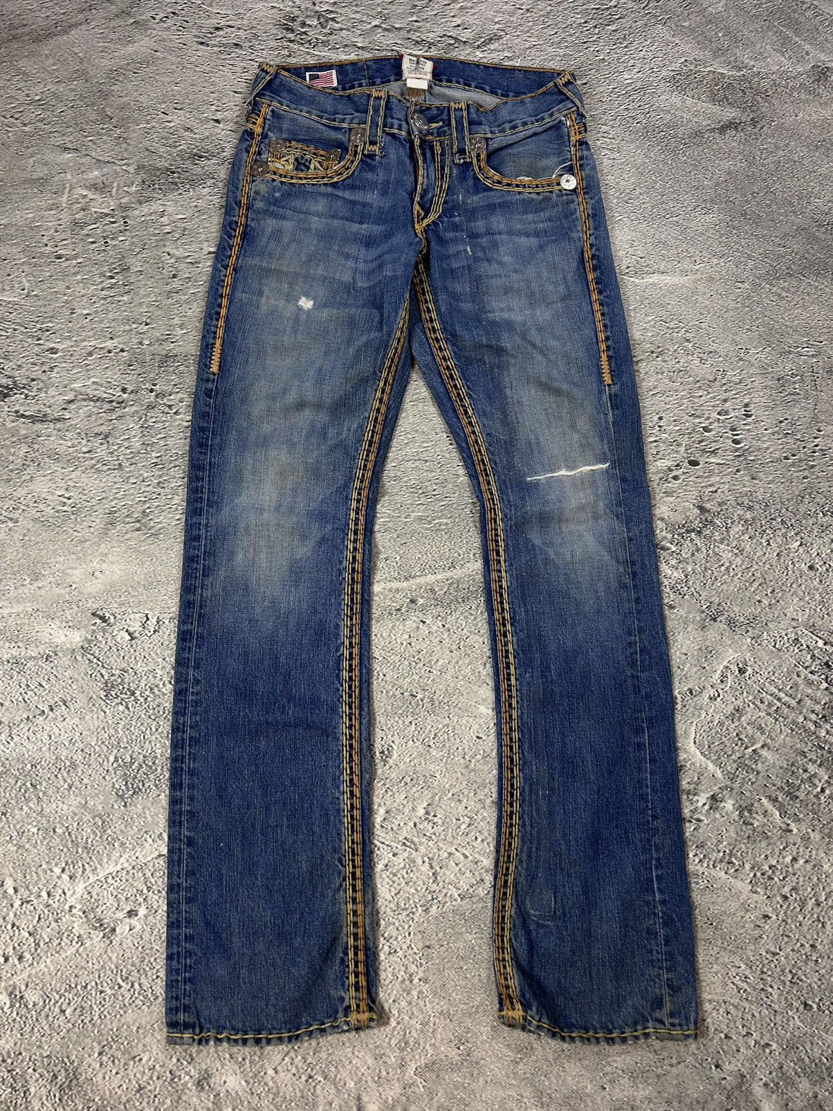 True Religion RARE True Religion jeans gold stitching Y2K Bobby Super QT Size US 29 - 6 Thumbnail
