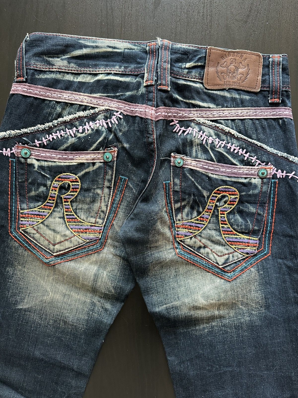 Japanese Brand Riobera Y2K Flared Denim Jeans Japanese Archive Fairy Grunge Size 25" / US 0 / IT 36 - 6 Thumbnail