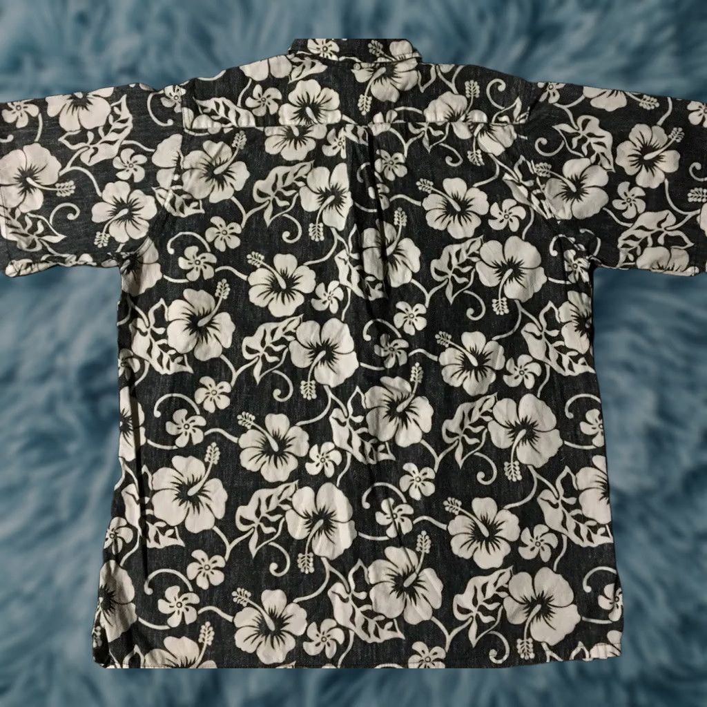Vintage VINTAGE Floral Hawaiian Shirt L USA Beach Surf Abstract Art Flower AOP OP TC 80s 90s Go Barefoot Button-Up Short Sleeve Blues Mens Shirt Size US L / EU 52-54 / 3 - 1 Thumbnail