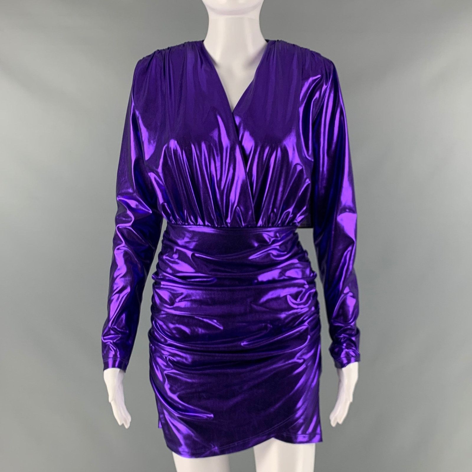 THE ANDAMANE THE ANDAMANE Purple Polyester Elastane Long Sleeve Dress Size S / US 4 / IT 40 - 1 Thumbnail