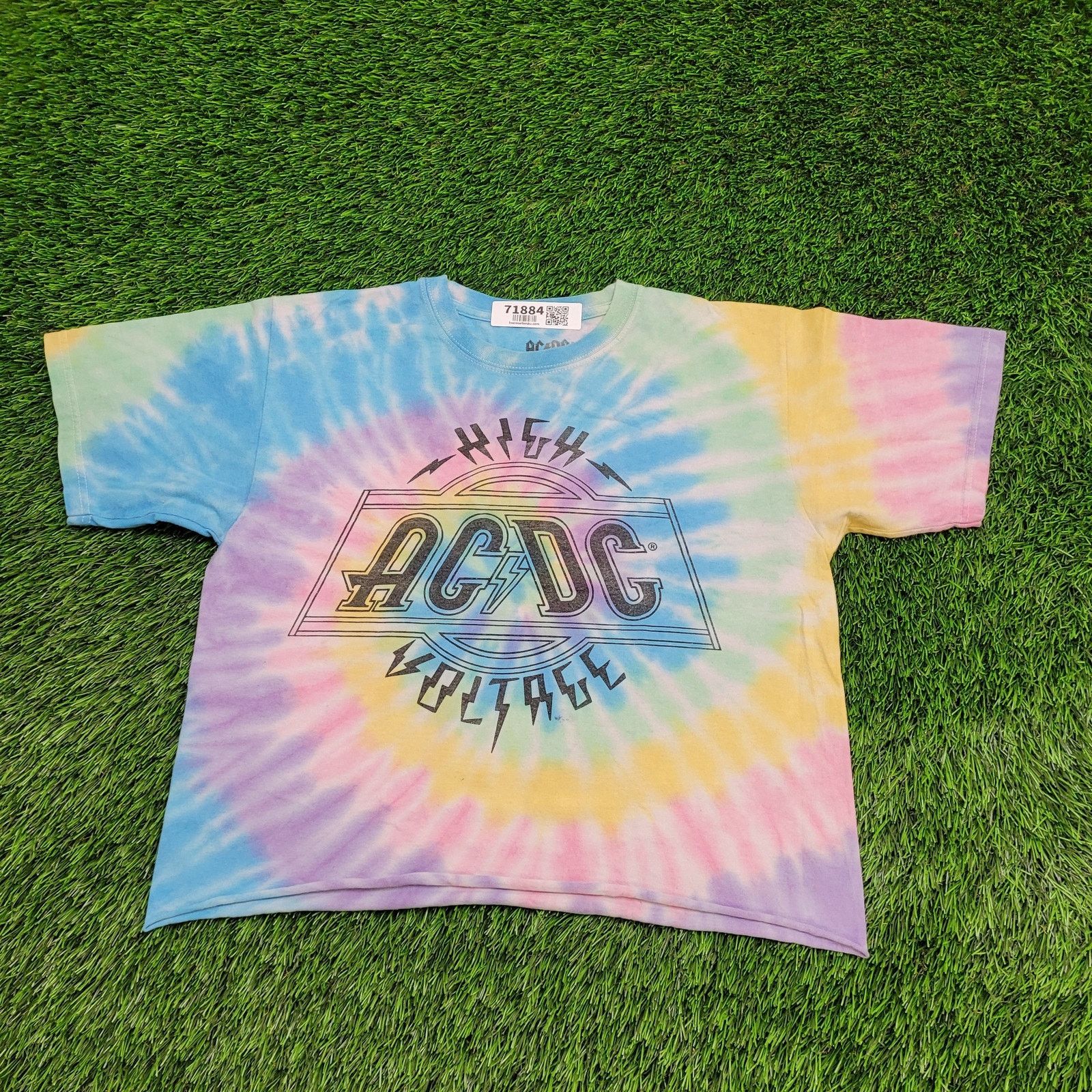Other AC/DC High Voltage Pastel Tie-Dye Cropped T-Shirt Womens S/M Size M / US 6-8 / IT 42-44 - 1 Thumbnail