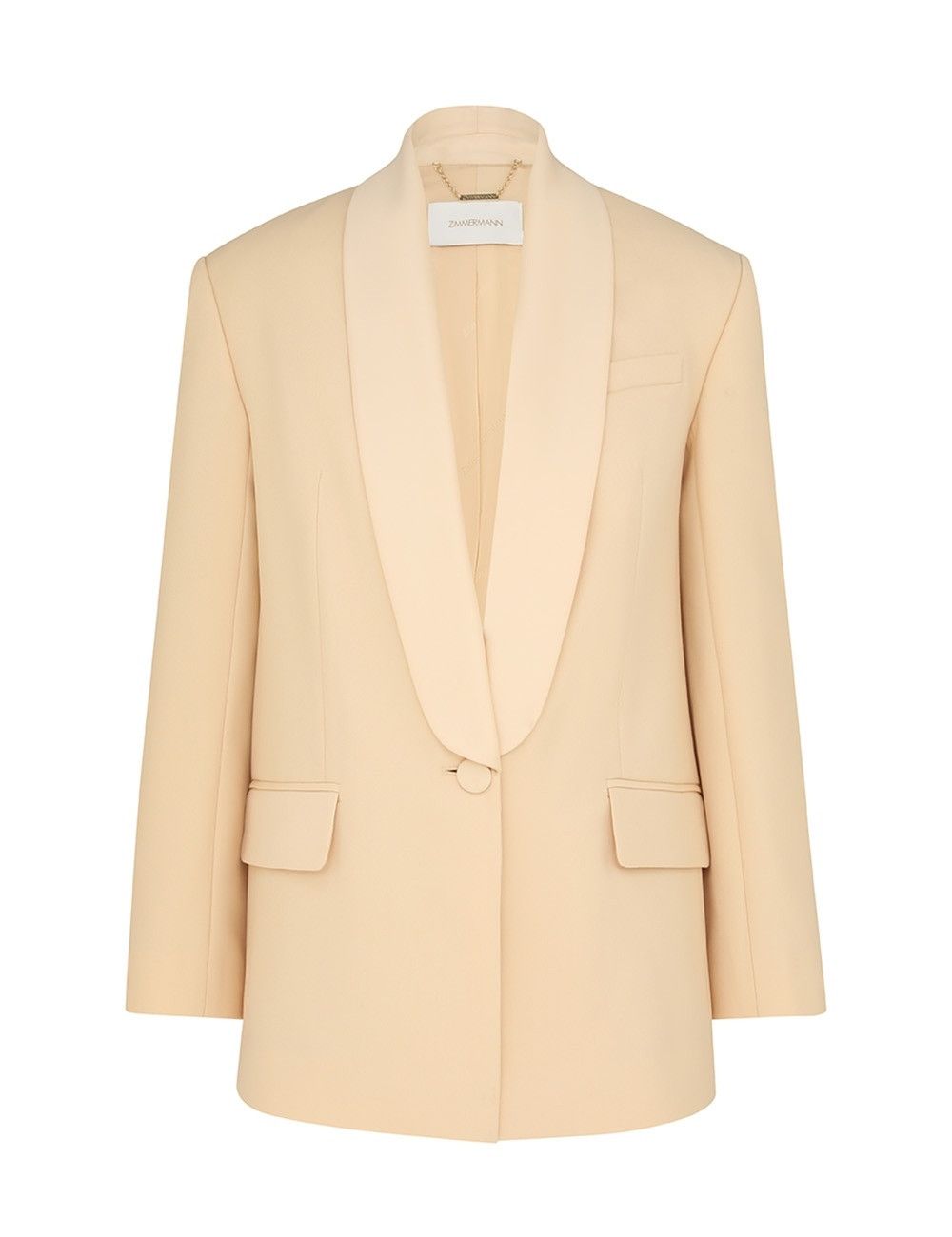 Zimmermann oc11z0725 Illustration Shawl Tux Jacket in Beige Size L / US 10 / IT 46 - 1 Thumbnail