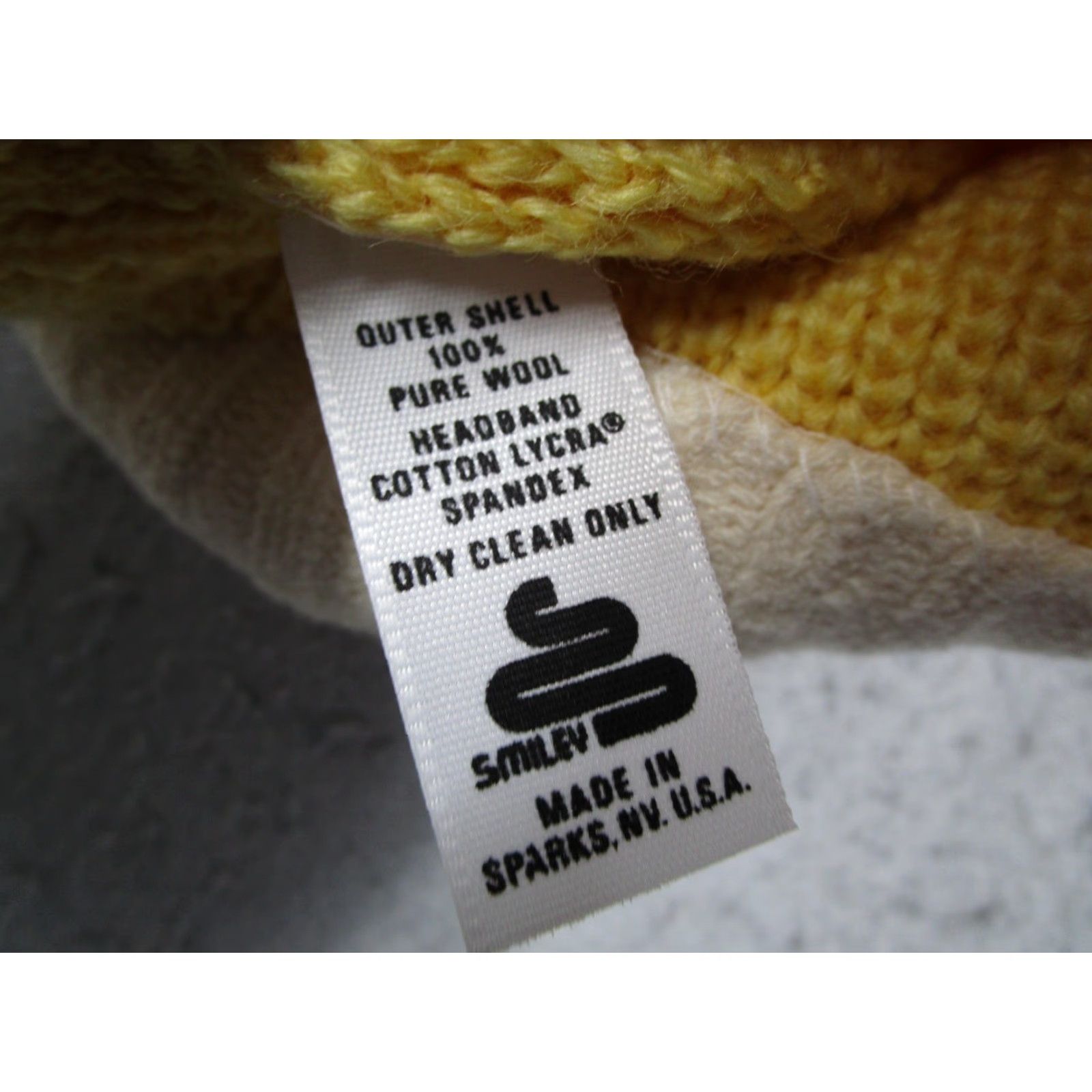 Vintage Smiley Parks Nevada Beanie Knit Wool Yellow Made USA Mens Winter Ski Cap Size ONE SIZE - 3 Thumbnail