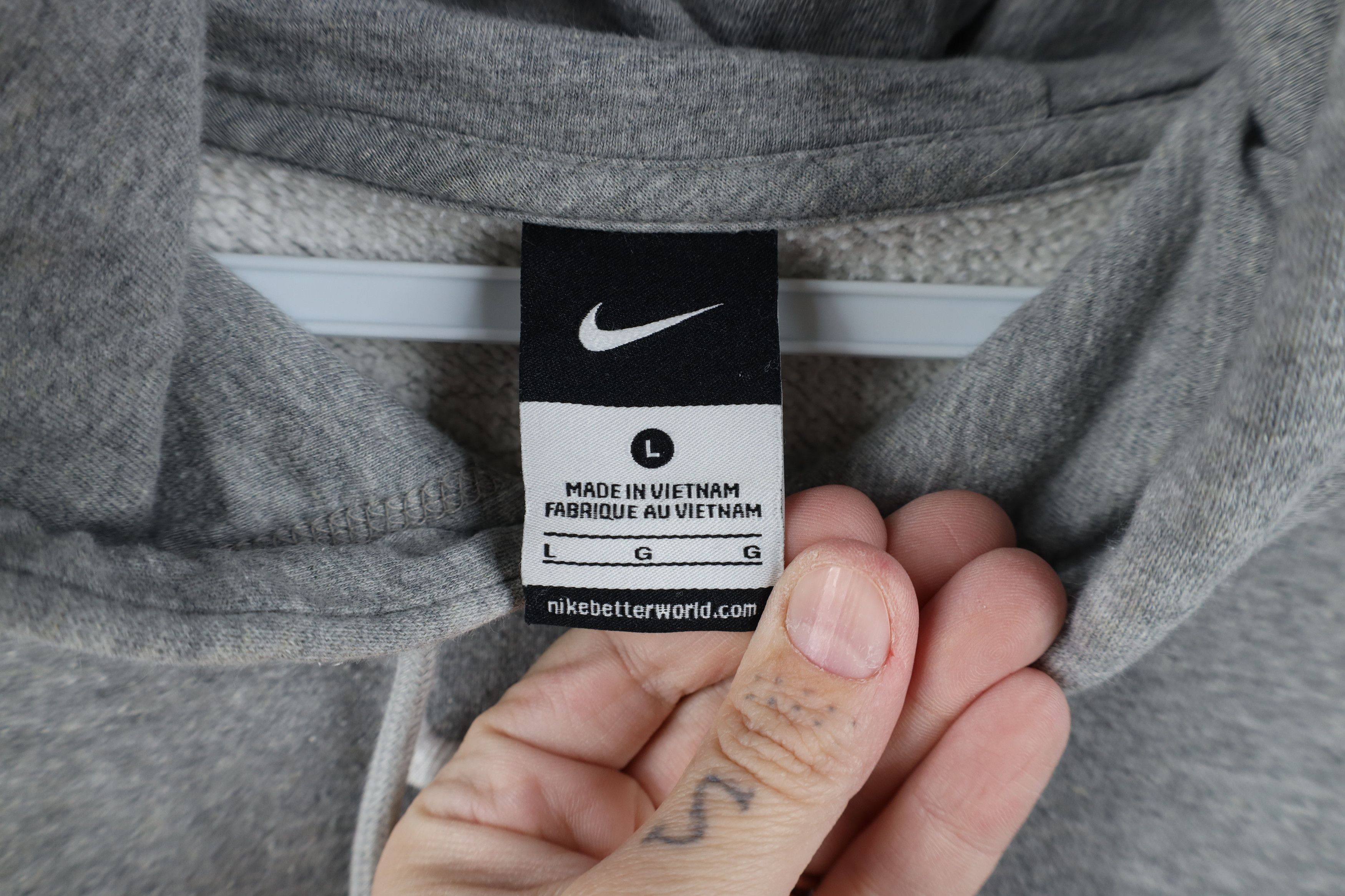Nike Vintage Nike Center Swoosh Baseball Fire Flames Hoodie Gray Size US L / EU 52-54 / 3 - 10 Thumbnail