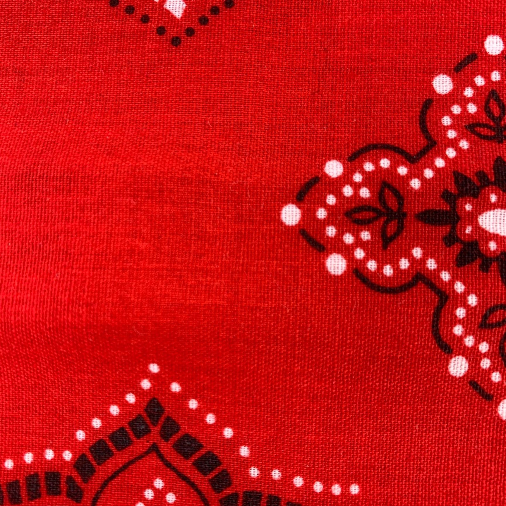 Vintage VINTAGE Red Western Floral Bandana Shirt Neck Scarf 4" x 35" Unbranded Womens/Mens Bandana Red Floral Western 100% Cotton with Button Hole Size ONE SIZE - 3 Thumbnail