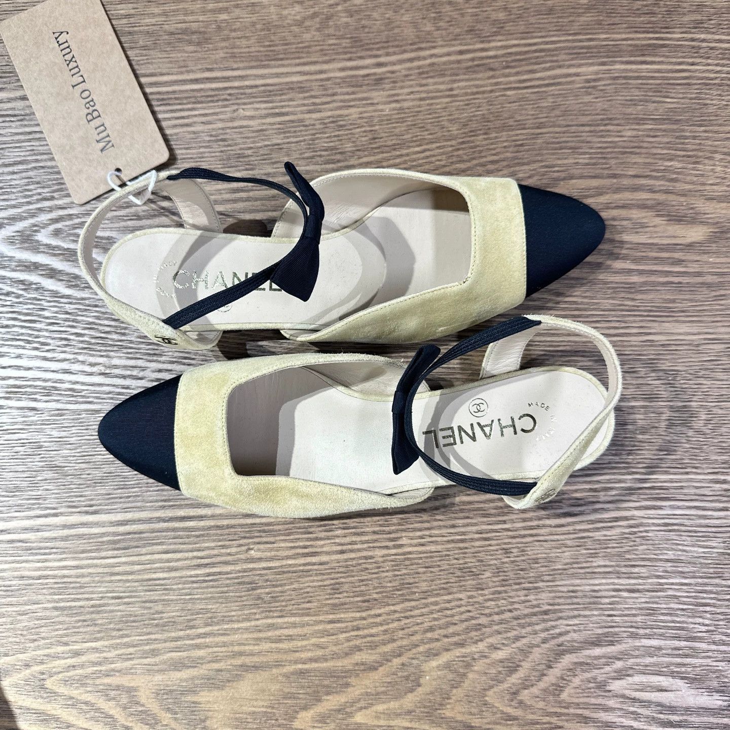 Chanel Chanel Unused Suede Bow Strap Pointed Toe Flat 38 Size US 7.5 / IT 37.5 - 4 Thumbnail