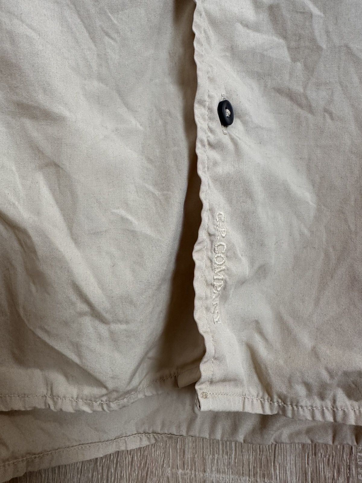 C.P. Company 🔥 90s C.P. Company Button Up Logo Shirt Beige Vintage Size US M / EU 48-50 / 2 - 2 Thumbnail