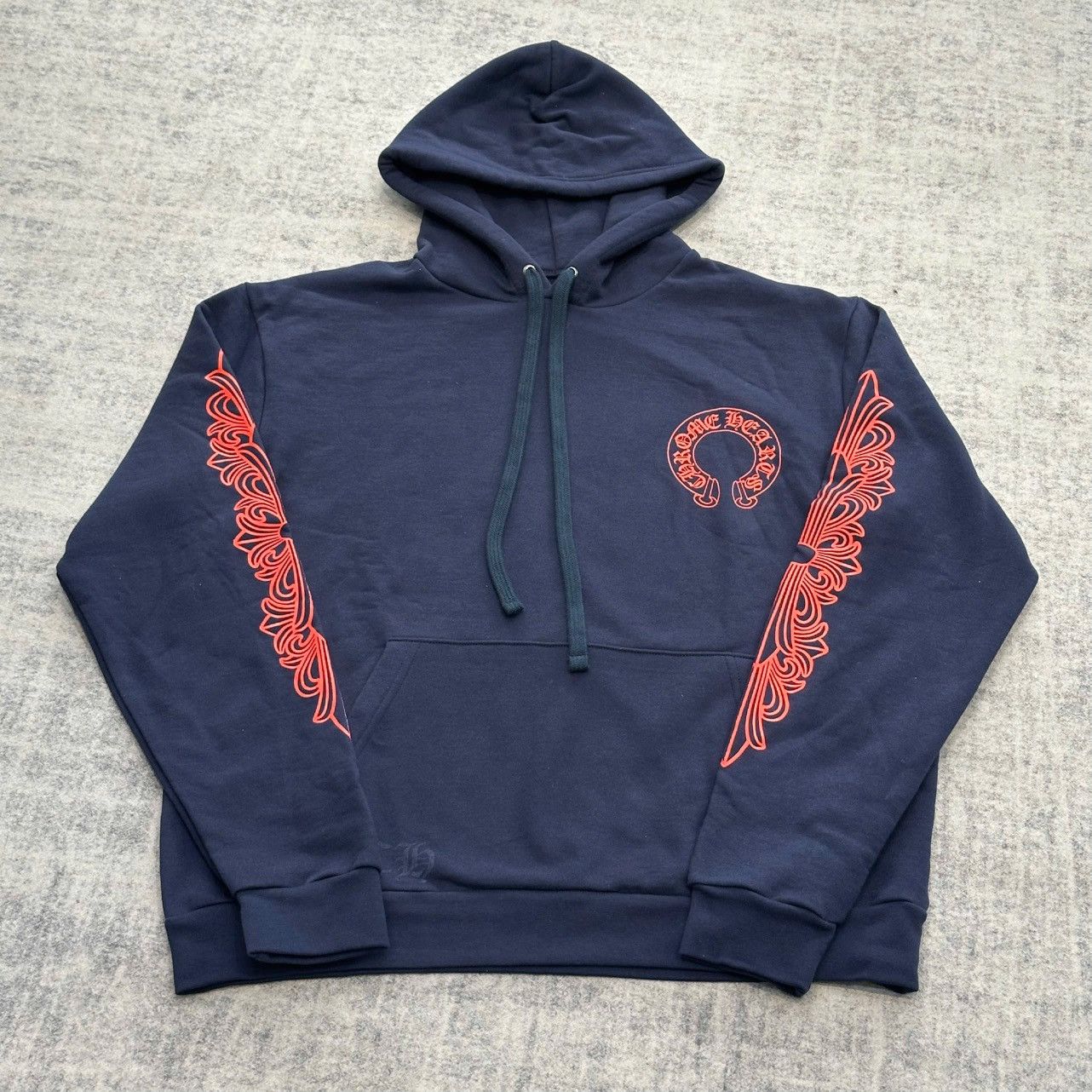 トップス CHROME HEARTS HOODIE NAVY Chrome Hearts Logo Hoodie Navy Men's - FW23 - US