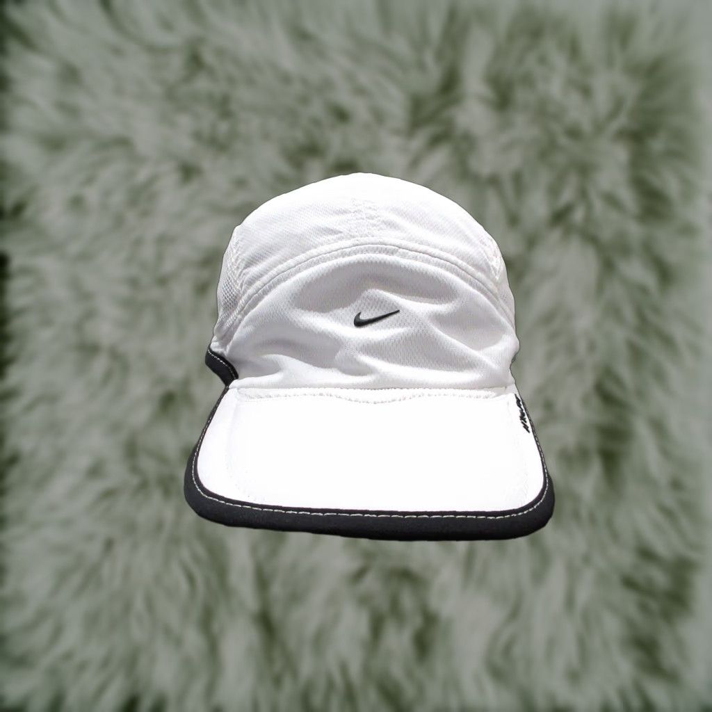 Nike Hat Cap Strap Back White Black Swoosh Panel Lightweight