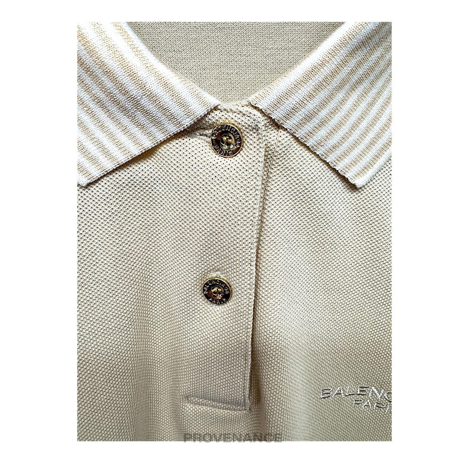 Balenciaga 🔴 Balenciaga Golf Long Sleeve Polo Shirt - Sand L Size US L / EU 52-54 / 3 - 5 Thumbnail