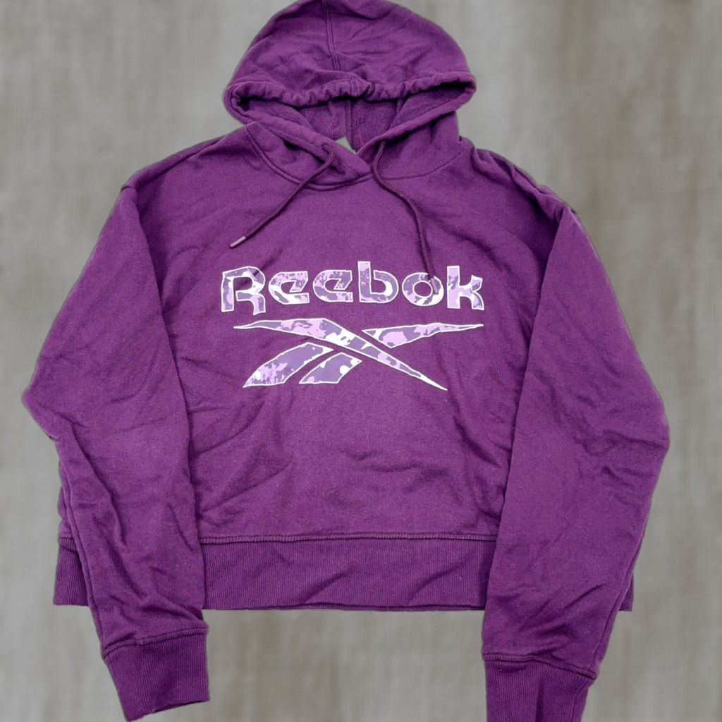 Reebok Reebok Hoodie Women Large Purple Sweatshirt Crop Top Active Gym Run Size L / US 10 / IT 46 - 1 Thumbnail