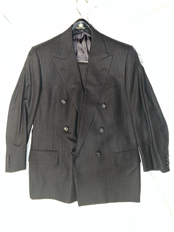 Oxxford Clothes Double Breasted Gray Suit Size 42S - 1 Thumbnail