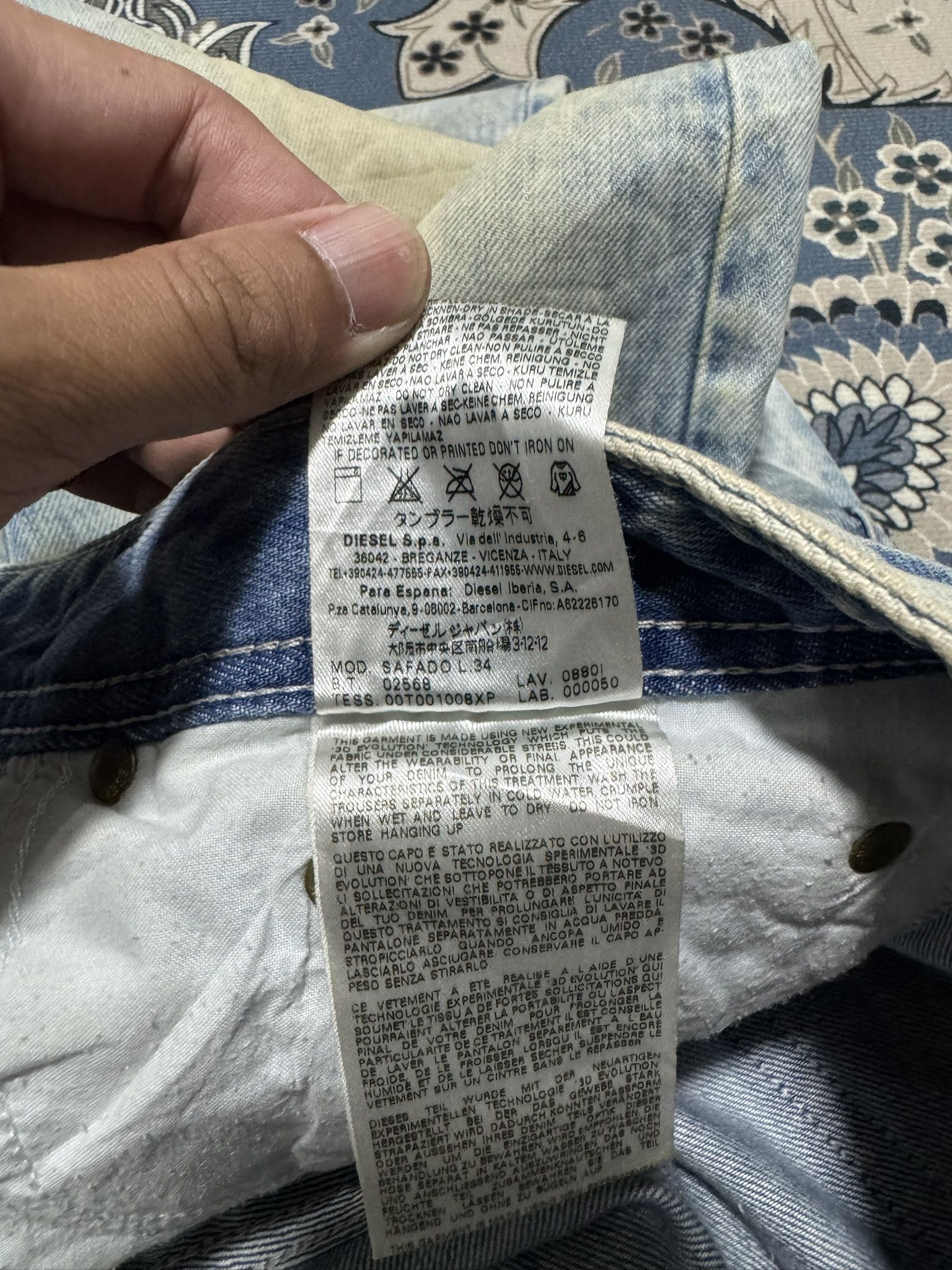 Diesel × Rusty Diesel Safado Rusty Acid Wash Denim Jeans Buttonfly Size US 29 - 16 Thumbnail