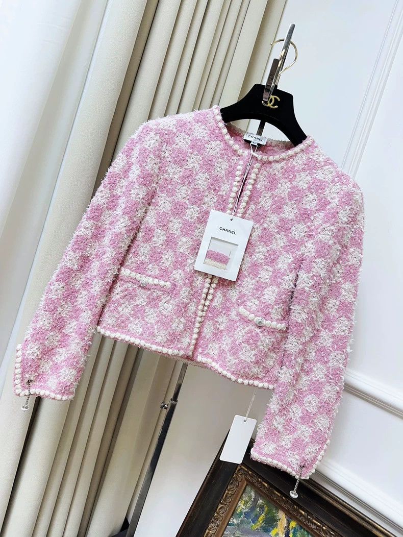 Chanel Chanel 23s spring and summer pink checkerboard checkered d Size XXS / US 00 / IT 34 - 1 Thumbnail