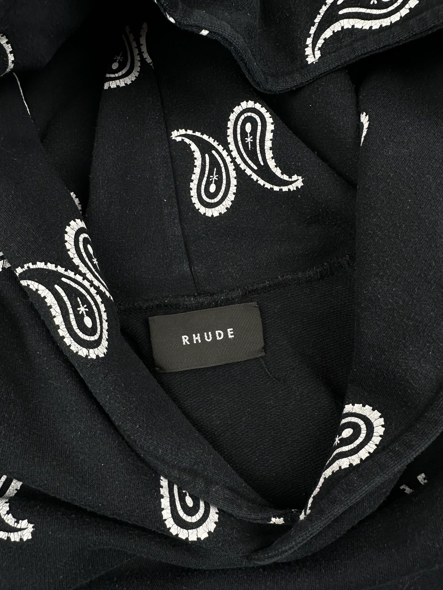 Rhude Rhude OG Paisley Bandana Logo Black Hoodie All Over Print Size US L / EU 52-54 / 3 - 4 Thumbnail