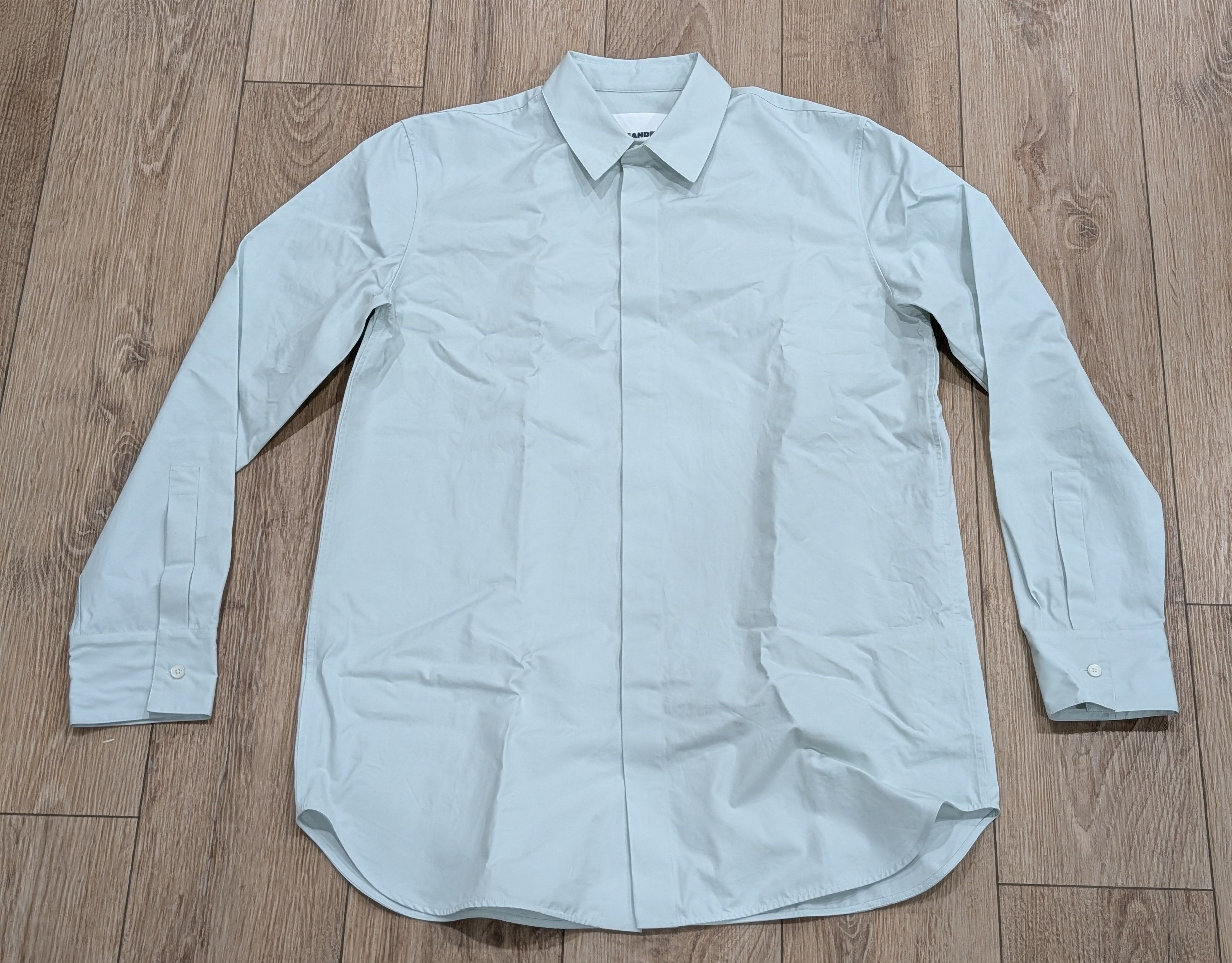 Jil Sander JIL SANDER Cotton Button Up Shirt Powder Blue 42 US 16.5 Size US L / EU 52-54 / 3 - 1 Thumbnail